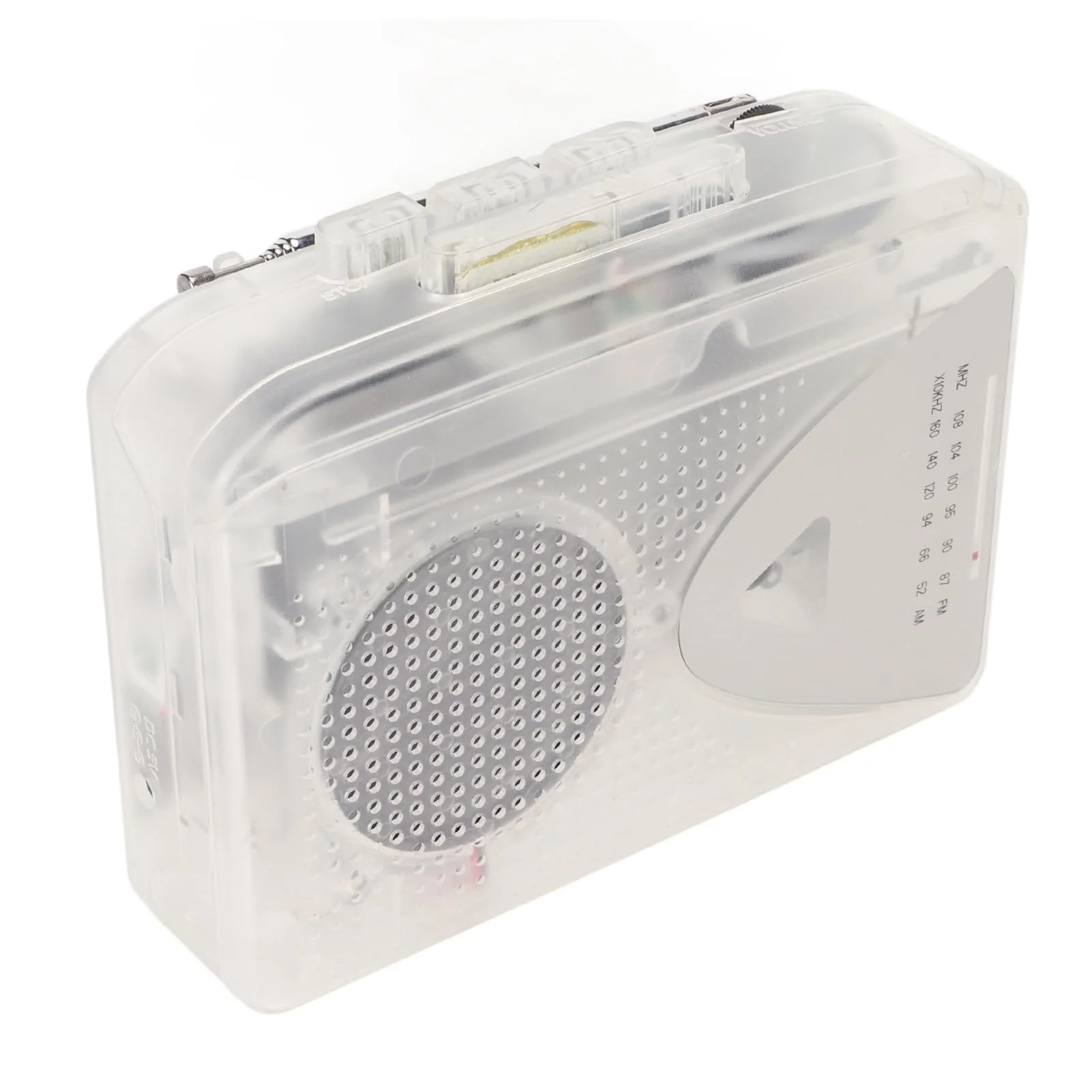 Portable Cassette Player, FM AM Radio Stereo Cassette MP3 Tape Player with 3.5mm Jack and Speaker Support Battery Power and USB Power for Daily (Transparent) Transparent - Image 9