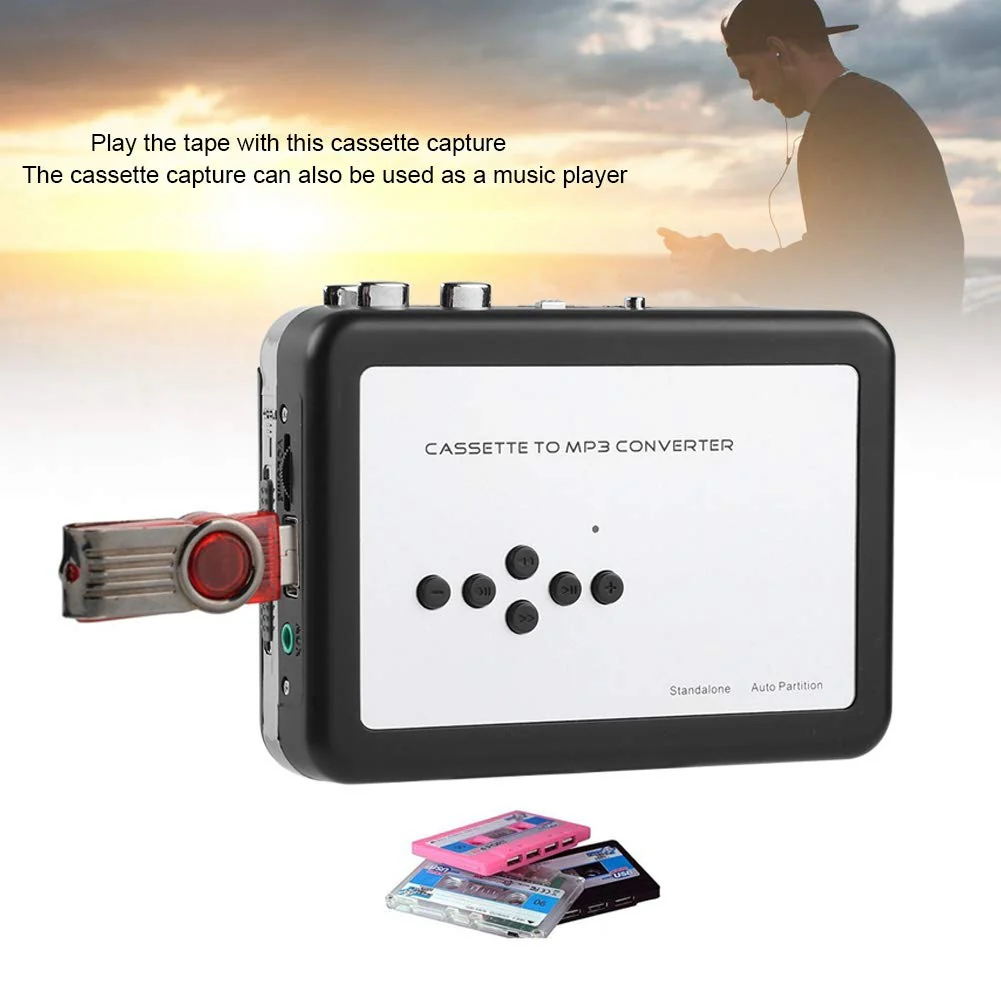 Portable Cassette Player Recorder Converter, Cassette to MP3 Converter USB Flash Drive Capture Audio Music Player - Image 5
