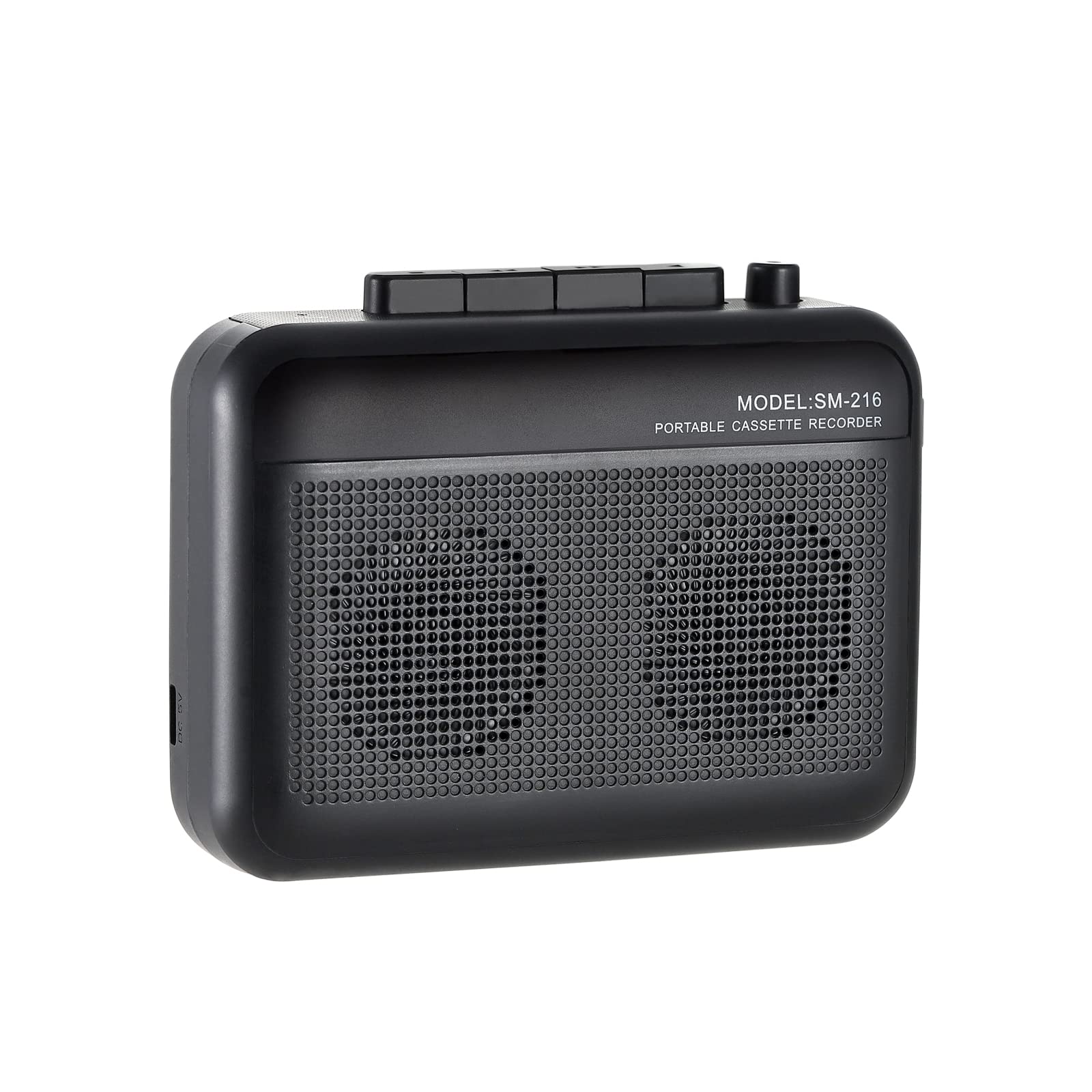 Portable Cassette Player Recorder with Bluetooth Transmitter, Small Cassette Tape Player with Headphone Jack, Build-in Speaker, Microphone Jack, Powered by AC Adapter or AA Battery- Black