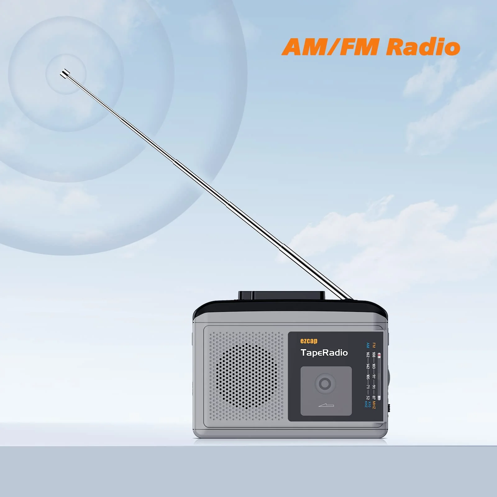 Portable Cassette Players, AM FM Radio Walkman Cassette Player, Built-in Speaker, 2AA Battery or USB Power Supply - Image 3