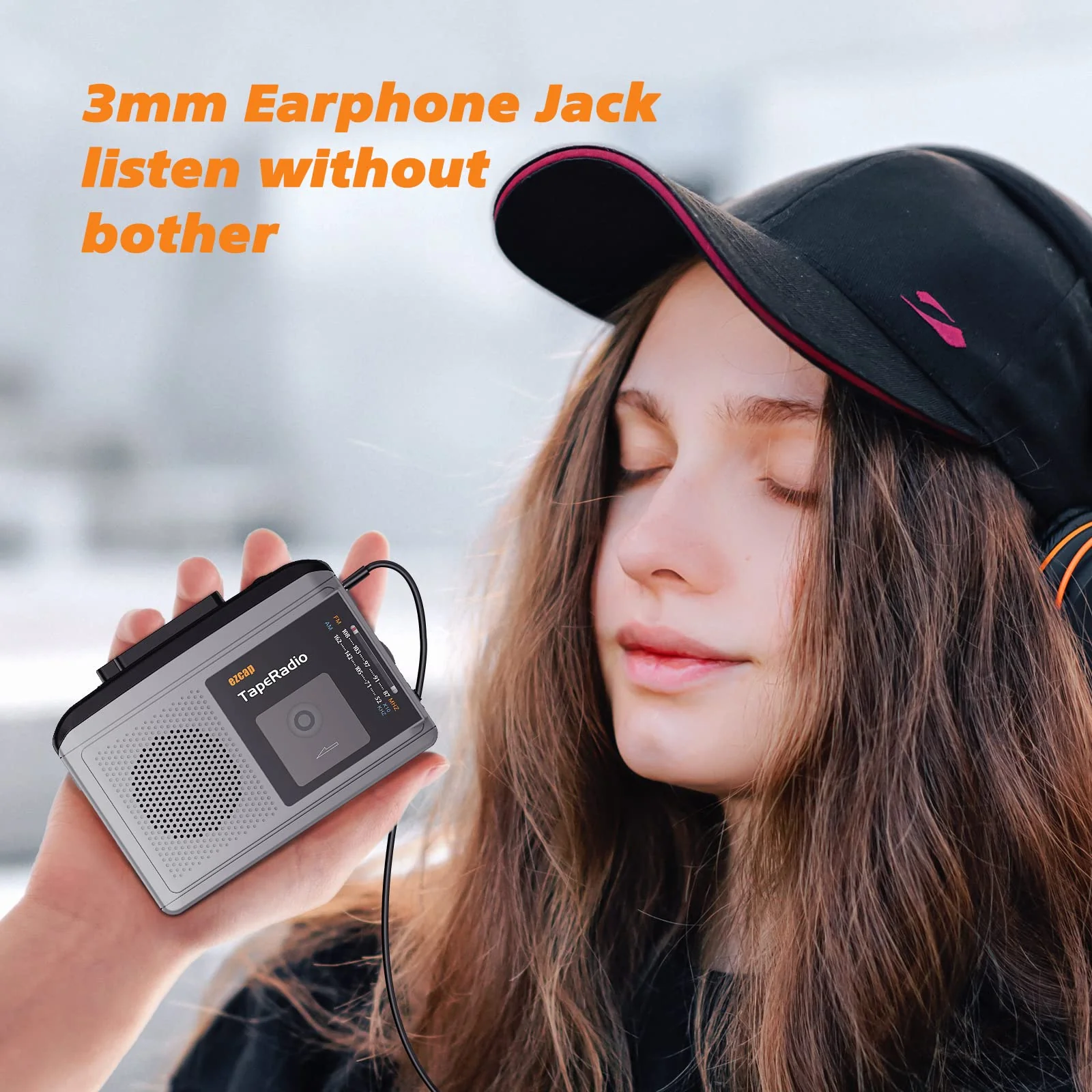 Portable Cassette Players, AM FM Radio Walkman Cassette Player, Built-in Speaker, 2AA Battery or USB Power Supply - Image 5