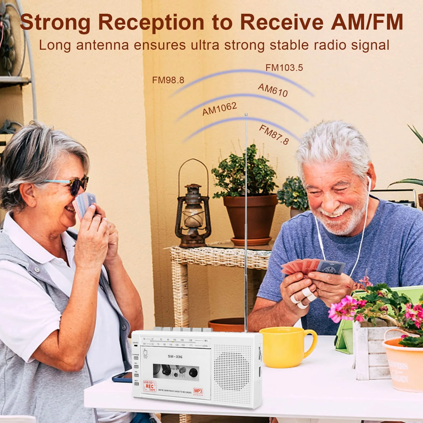 Portable Cassette Tape Player to Digital Converter via USB or SD Card, AM FM Walkman Cassette Tape Recorder Power by DC or AA Battery,Built-in Microphone, Speaker and Headphone Jack - Image 7