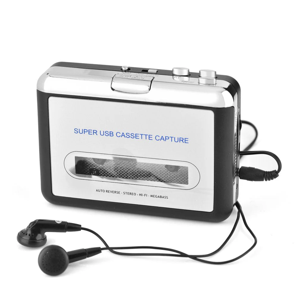 Portable Cassette to MP3 Converter with Headphones Transfer USB Cassette Tape to PC MP3 CD Switcher Converter Capture Audio Music Player - Image 5