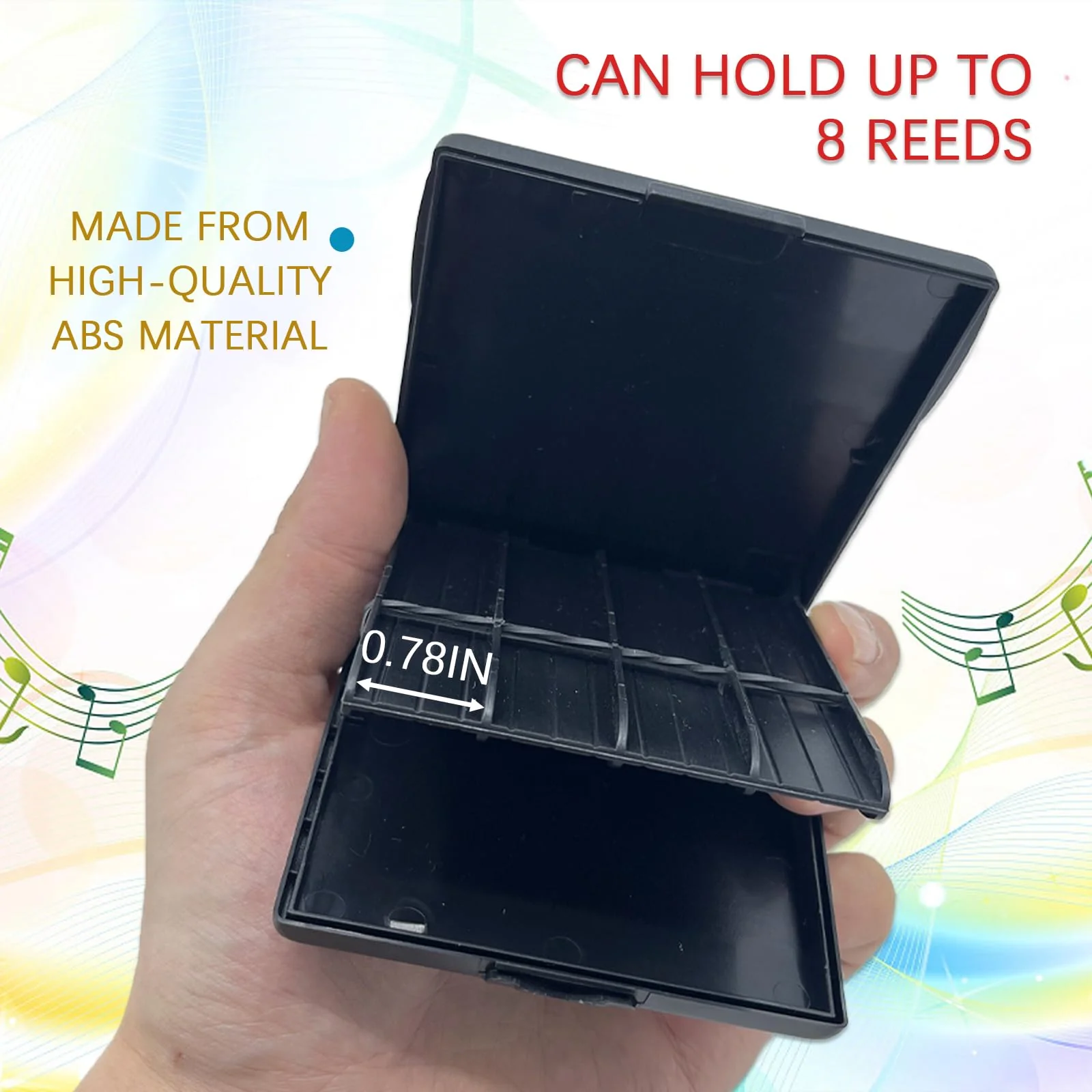 Portable Clarinet Reed Case, Saxophone Reed Storage Case Double-Sided Storage for 8 Reeds, Individual Card Slots Reeds Case Compatible with Alto Tenor Soprano Saxophone Reeds 1 - Image 3