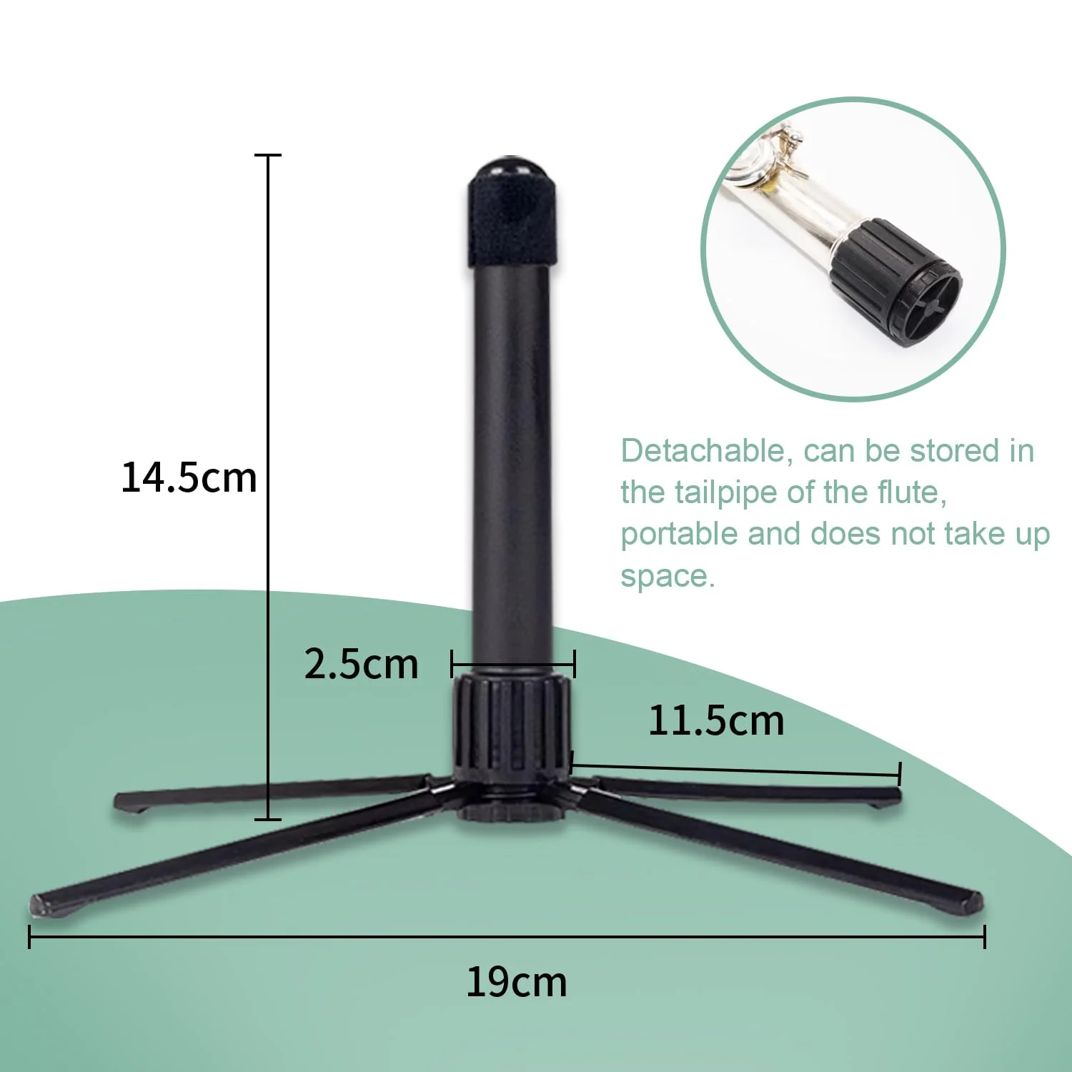 Portable Flute Stand Foldable Flute Stand Metal Base, 4-Leg Flute Stand for Flute Piccolo - Image 6