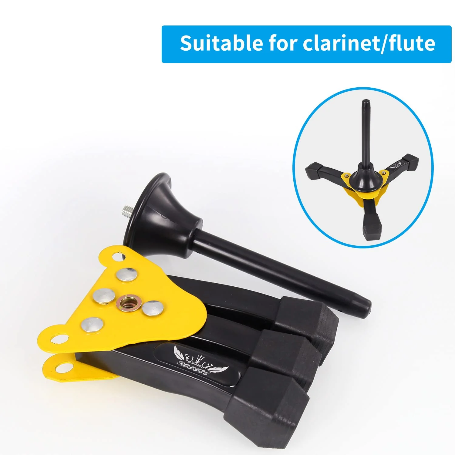 Portable Foldable Tripod Stand for Clarinet and Flute,Sturdy Stand Suitable as the Perfect Accessory for Musicians on the Go - Image 3