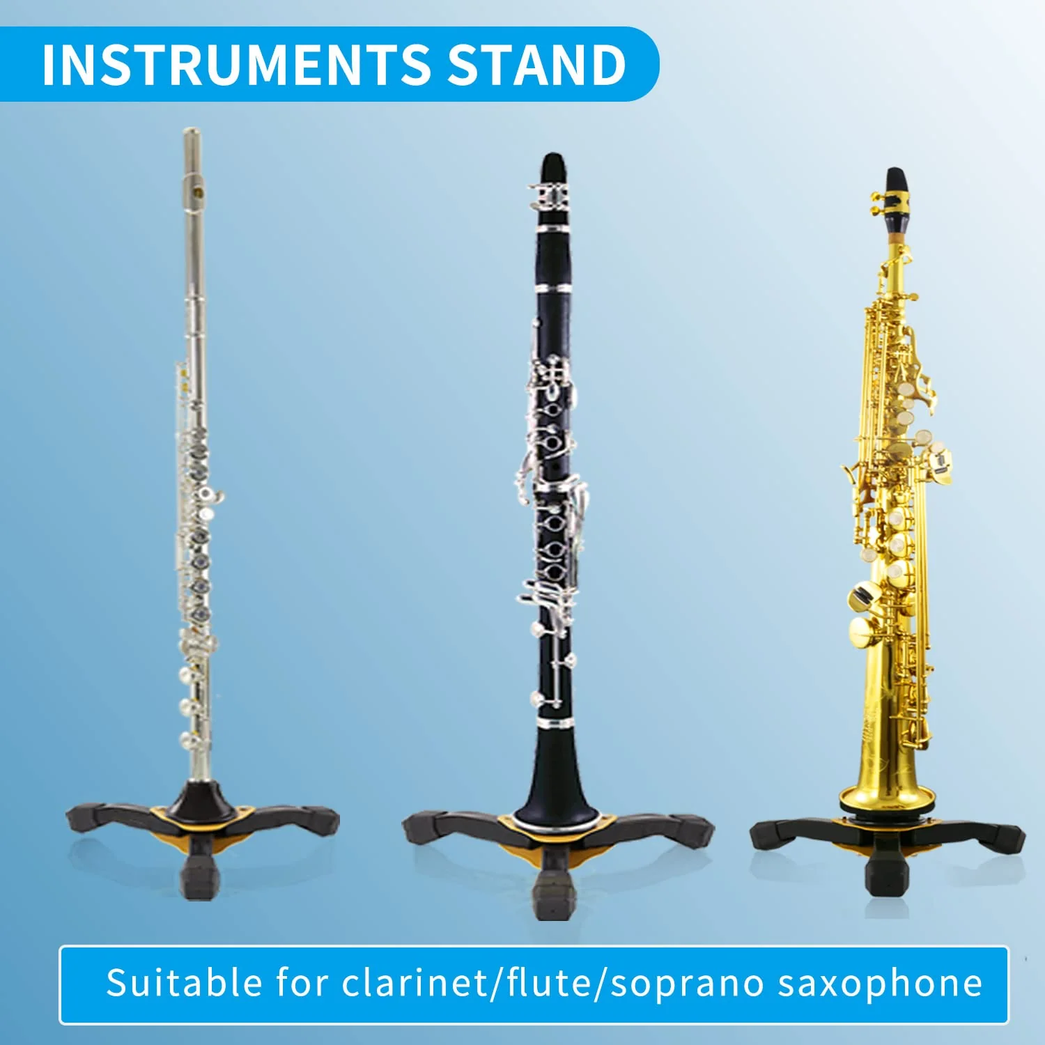 Portable Foldable Tripod Stand for Clarinet and Flute,Sturdy Stand Suitable as the Perfect Accessory for Musicians on the Go - Image 4