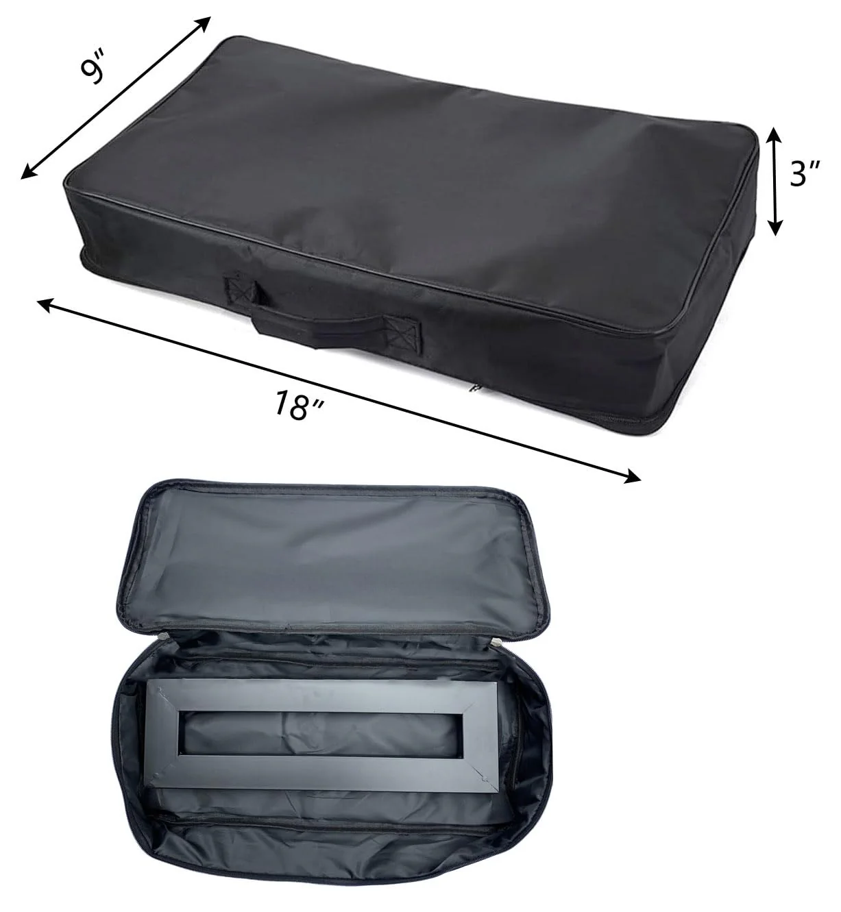 Portable Gig Bag Effect Pedalboard Carry Bag 18 x 9 x 3 Inch for Small Guitar Effects Pedal Board Black - Image 5
