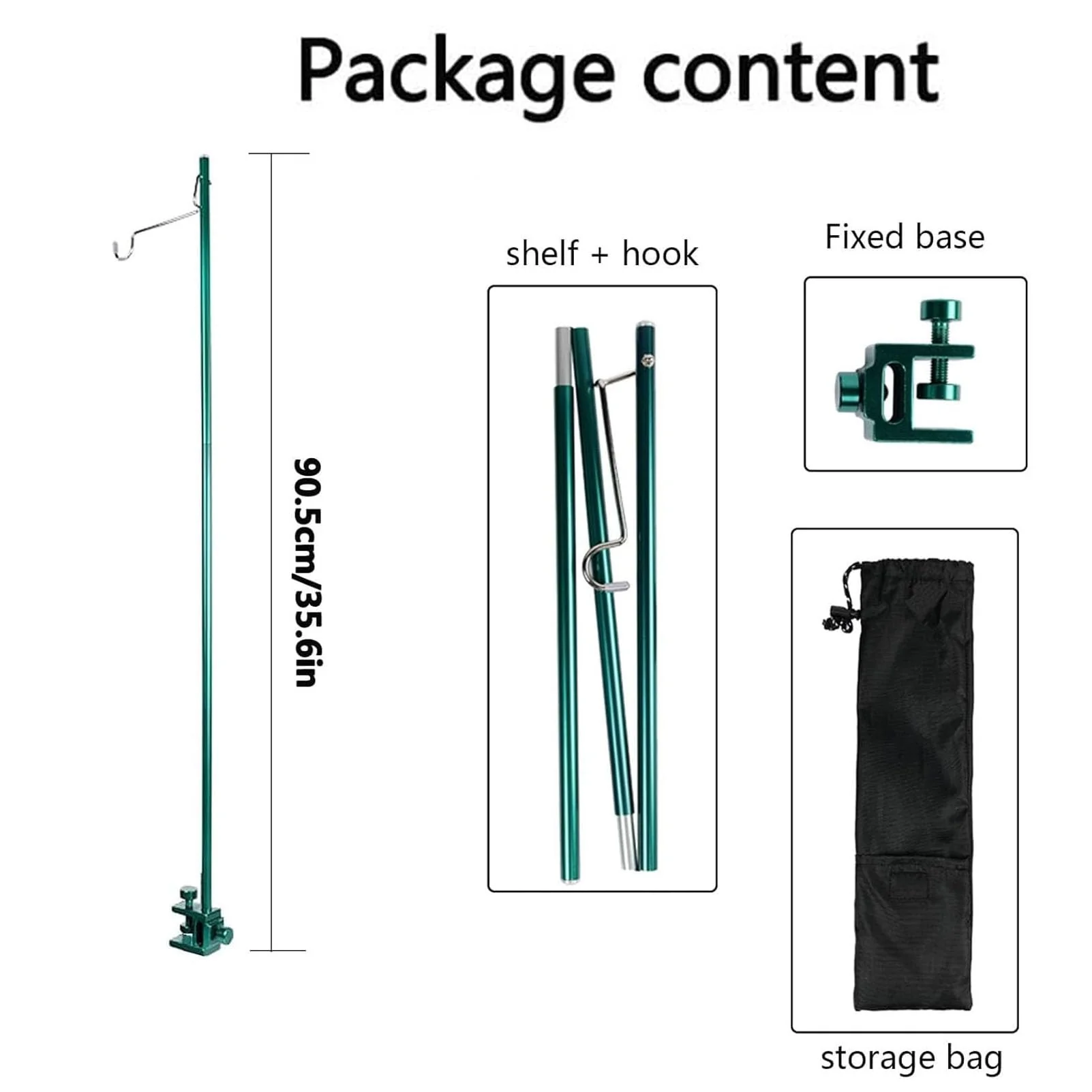 Portable Infusion Stand, Aluminium IV Stand Infusion Stand, Lightweight Lantern Stand, Drip Bag Stand, Foldable Pole Stand with Hook, for Elderly Home Care (90.5 cm) 90.5cm - Image 3