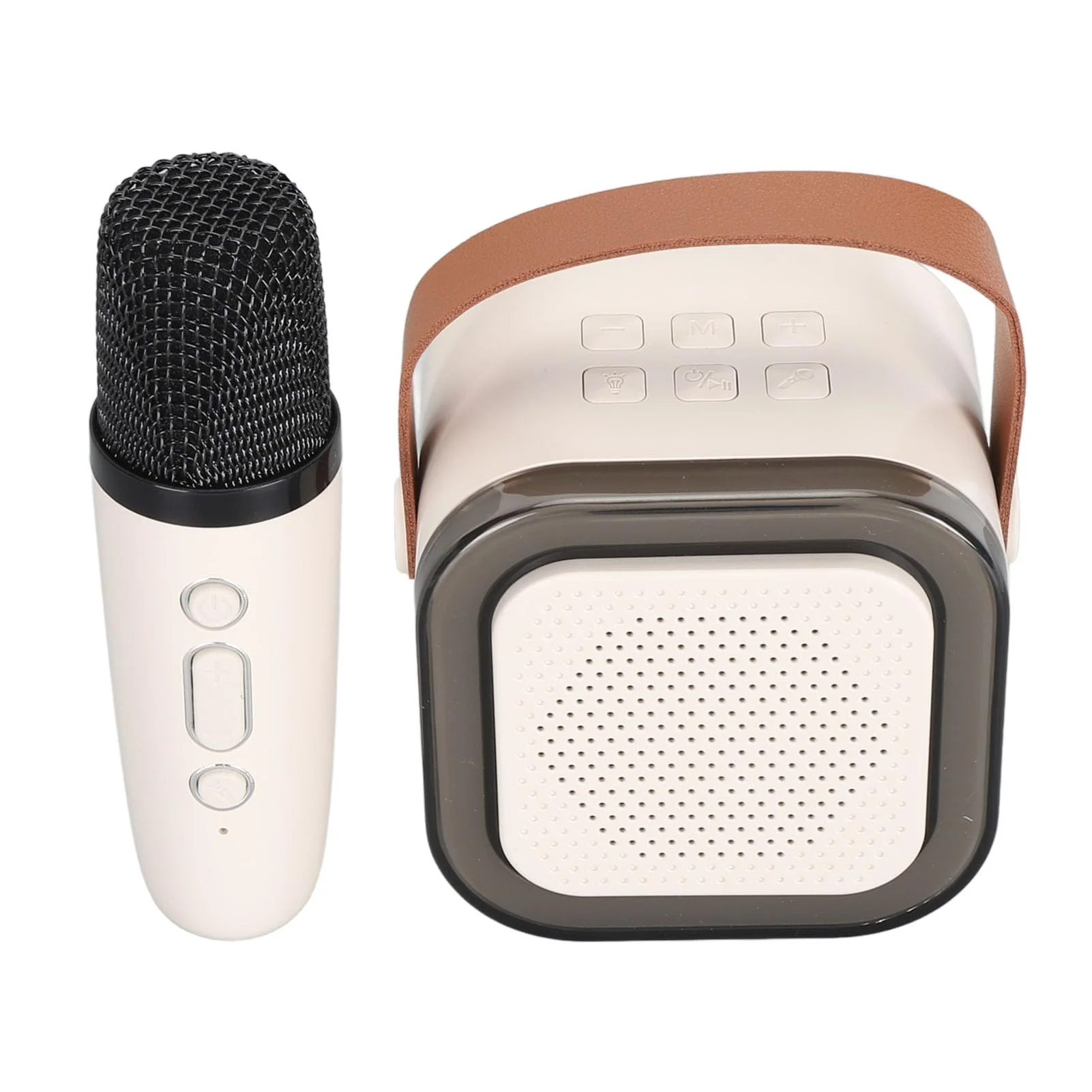 Portable Karaoke Machine for Kids Adults, Small Bluetooth Speaker with Microphone, with LED Dynamic Light, Birthday Gifts (White) - Image 4