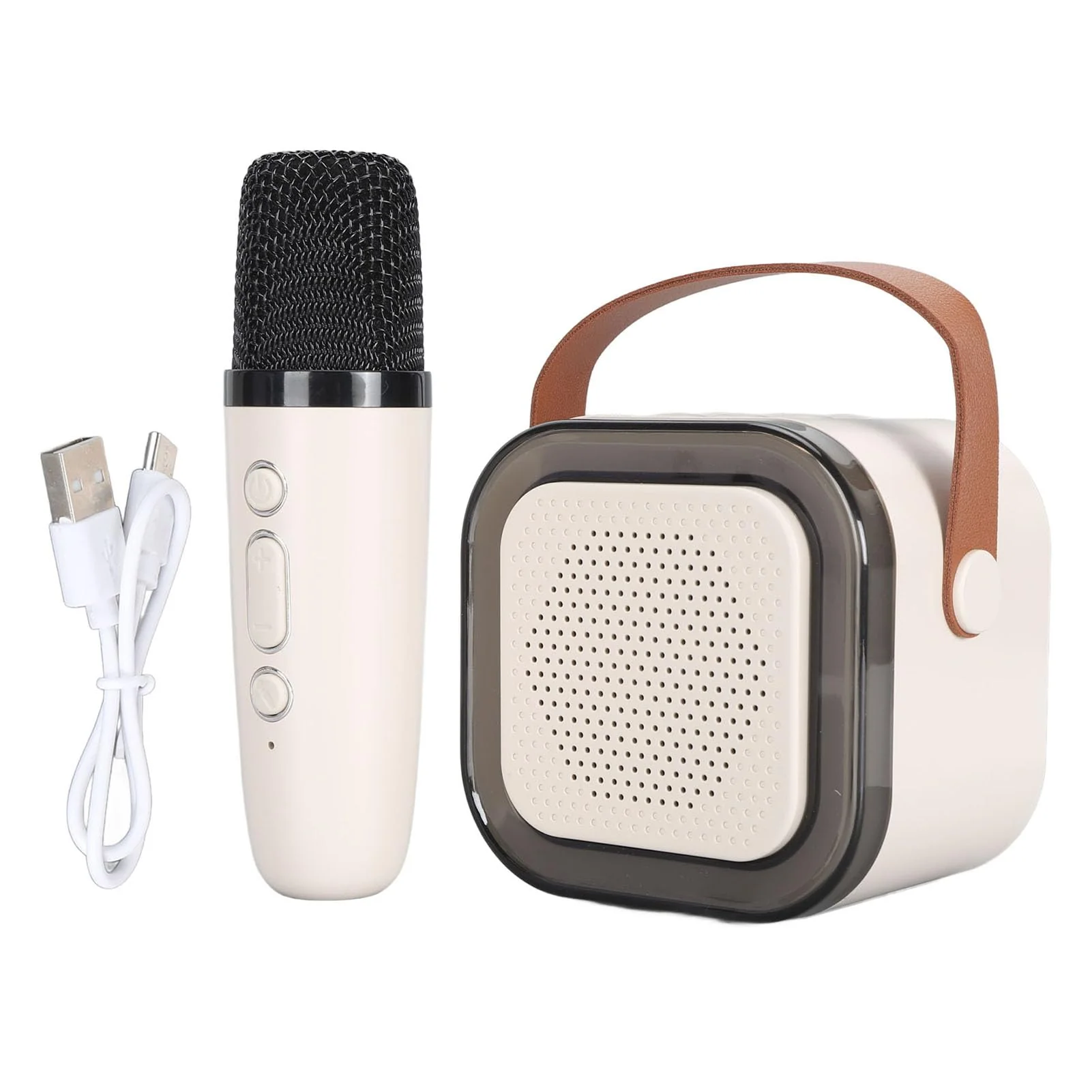 Portable Karaoke Machine for Kids Adults, Small Bluetooth Speaker with Microphone, with LED Dynamic Light, Birthday Gifts (White) - Image 7