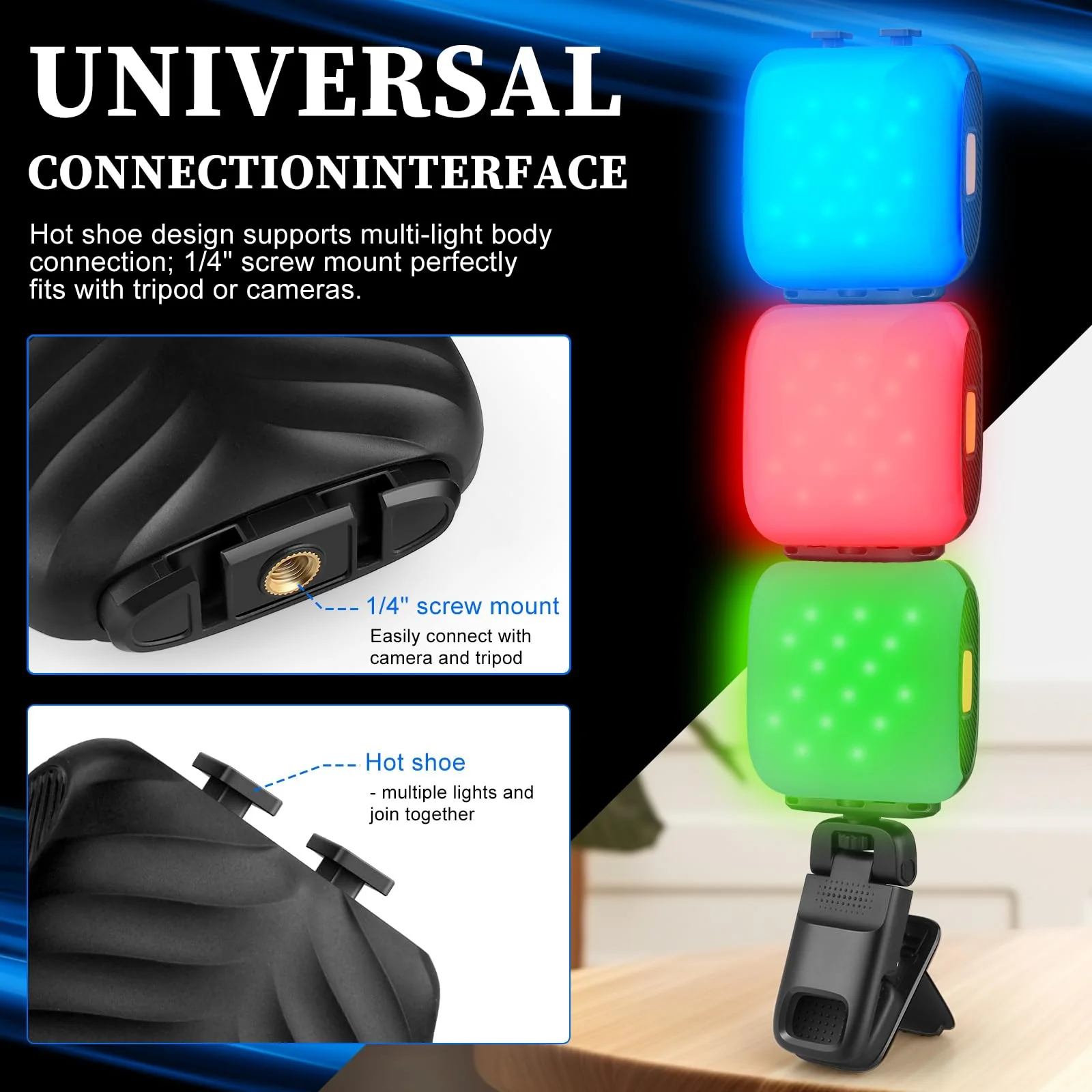 Portable LED Selfie Light with Mini Phone Light Clip,1000mAh Rechargeable, RGB Light Modes. Ideal for Selfie Shooting, Zoom Calls, Tik tok Live Streaming, Video Conferencing. D4 - Image 4