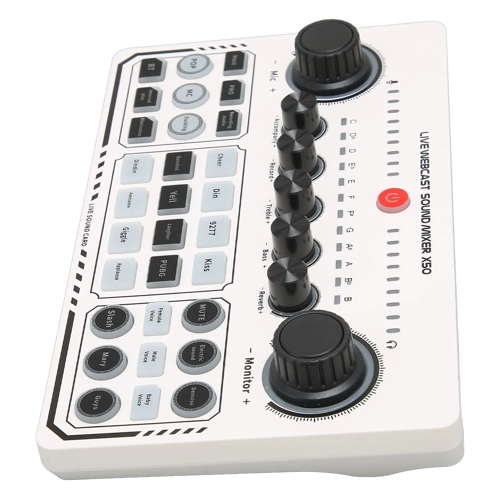Portable Mixer,Professional Live Sound Card,Knob Design,Support for 12 Kinds of Warming Sound and a Key Mute,with Double Call Simple Port Design,Support for Two People Live at The Same Time - Image 9