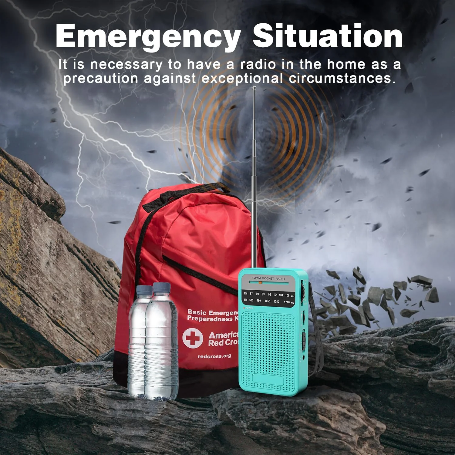 Portable Radio AM FM, Goodes Transistor Radio with Loud Speaker, Headphone Jack, 2AA Battery Operated Radio for Long Range Reception, Pocket Radio for Indoor, Outdoor and Emergency Use-Green New-Cyan - Image 7
