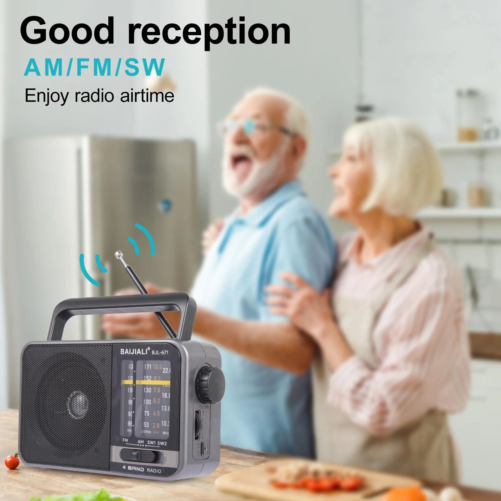 Portable Radio AM FM, Transistor AM FM Radio Portable with Loud Speaker, Small Radio Battery Powered or DC USB, Suitable for Indoor, Outdoor and Emergency Use(BJL-671) - Image 6