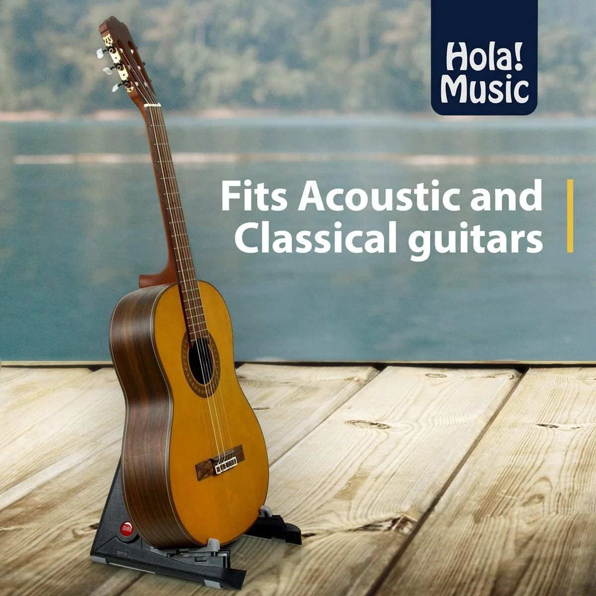 Portable Stand for Acoustic and Classical Guitars by Hola! Music 1 Pack - Image 3