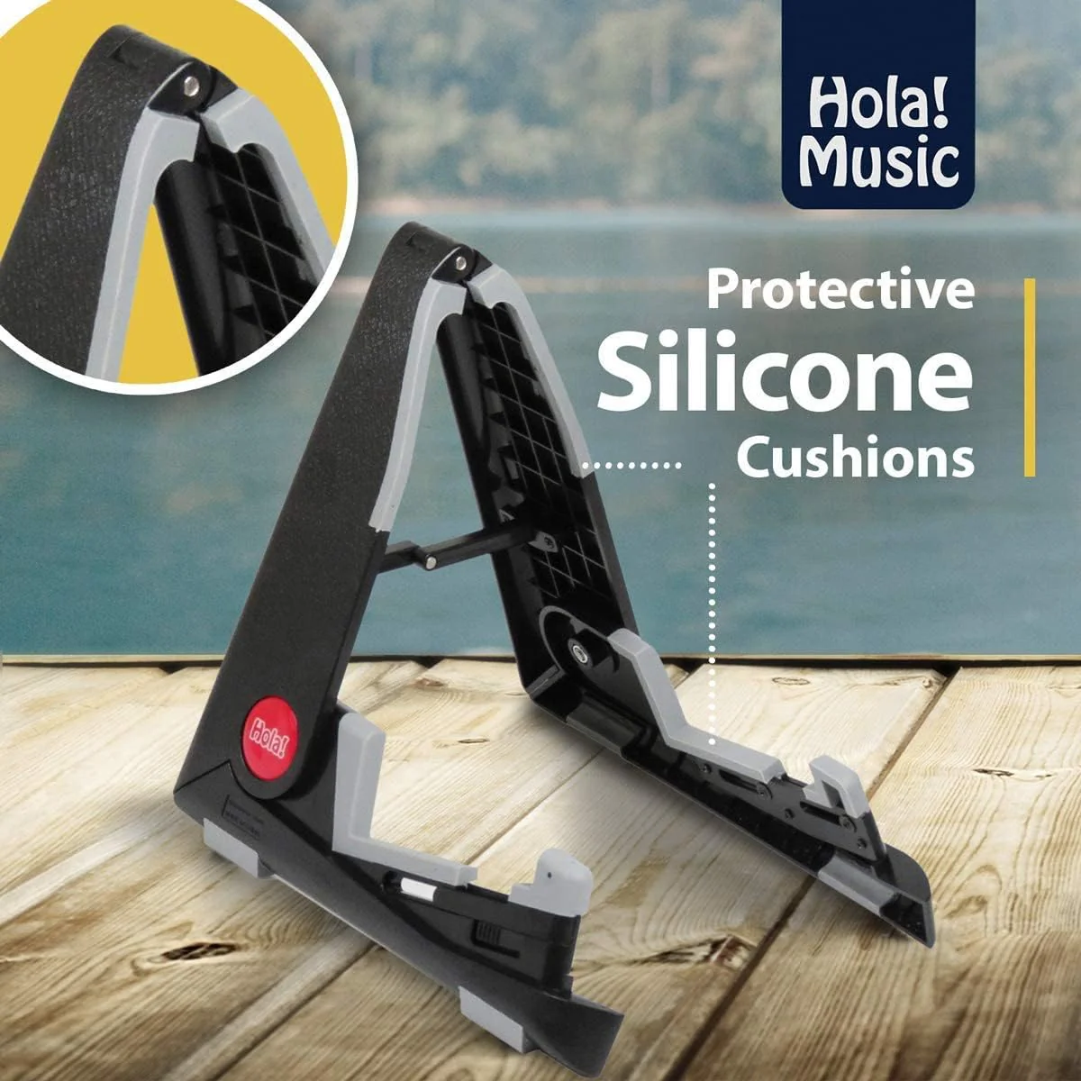 Portable Stand for Acoustic and Classical Guitars by Hola! Music 1 Pack - Image 4