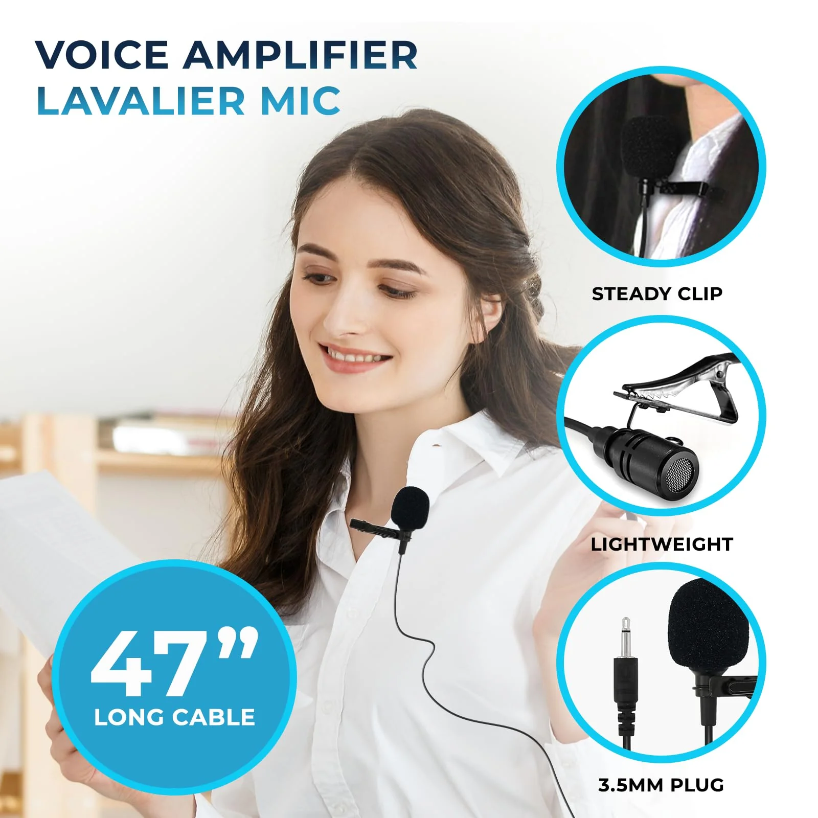 Portable Voice Amplifier Microphone with Speaker, Portable Speaker with Lavalier/Headset Microphone - Mini Pa System for Speaking Teachers Classroom Tour Guide 2024 Updated - Image 3