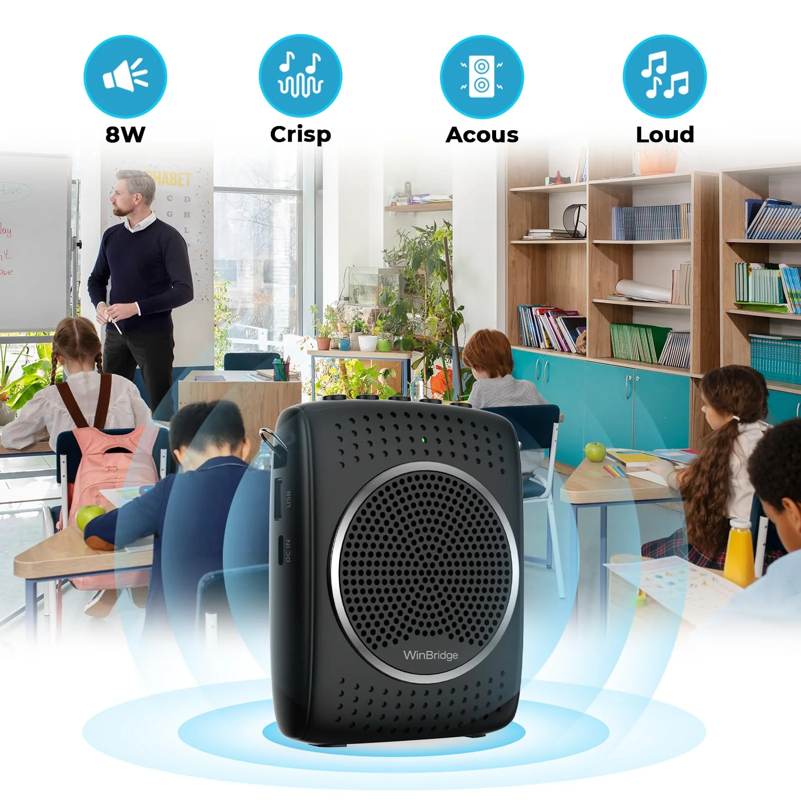 Portable Voice Amplifier Microphone with Speaker, Portable Speaker with Lavalier/Headset Microphone - Mini Pa System for Speaking Teachers Classroom Tour Guide 2024 Updated - Image 4
