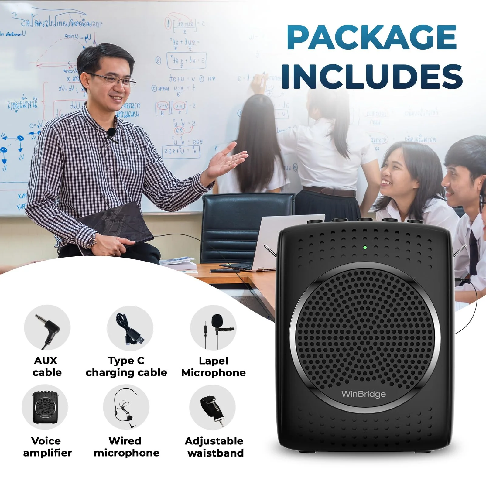 Portable Voice Amplifier Microphone with Speaker, Portable Speaker with Lavalier/Headset Microphone - Mini Pa System for Speaking Teachers Classroom Tour Guide 2024 Updated - Image 9