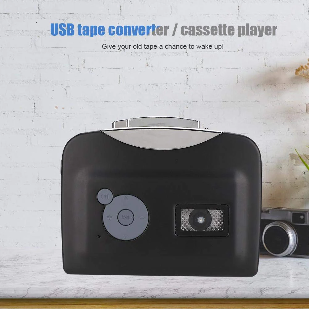 Portable Walkman Cassette Tape, USB Cassette to MP3 Converter Music Player, Audio Music Cassette Tape to Digital Converter Player with Earphone Compatible with Laptop/PC/USB Flash Drive - Image 4
