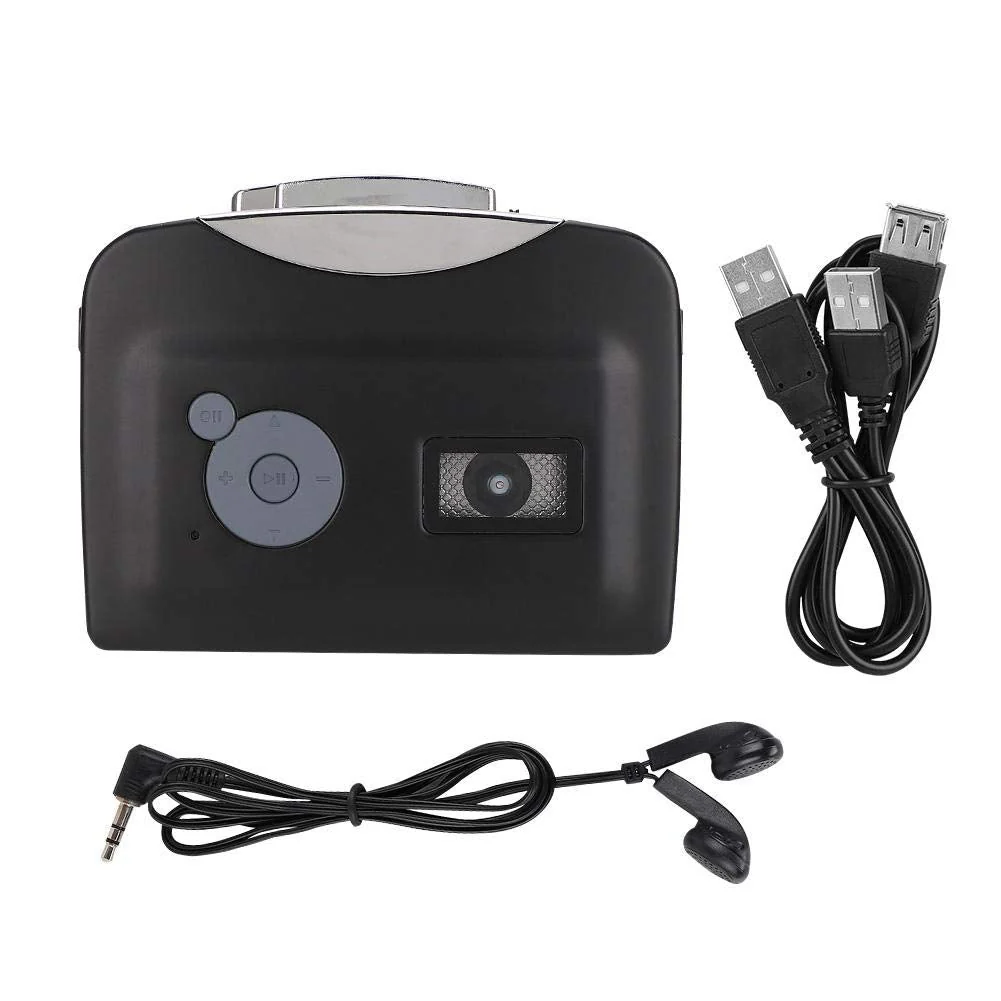Portable Walkman Cassette Tape, USB Cassette to MP3 Converter Music Player, Audio Music Cassette Tape to Digital Converter Player with Earphone Compatible with Laptop/PC/USB Flash Drive - Image 6