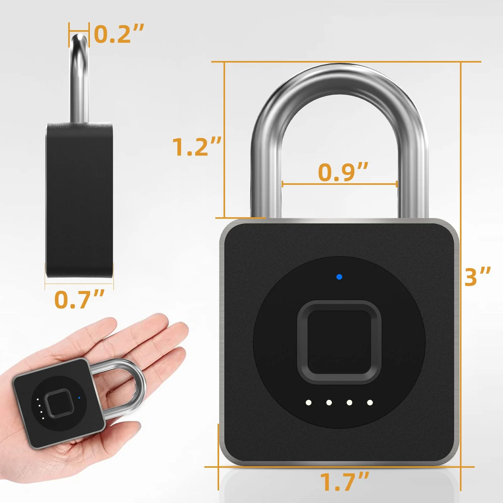 Pothunder Fingerprint Padlock, Fingerprint Lock with APP, Padlock with Keyless Biometric, Smart Padlock Waterproof Suitable for Gym, Locker, Gates, Fence and Storage Black - Image 7