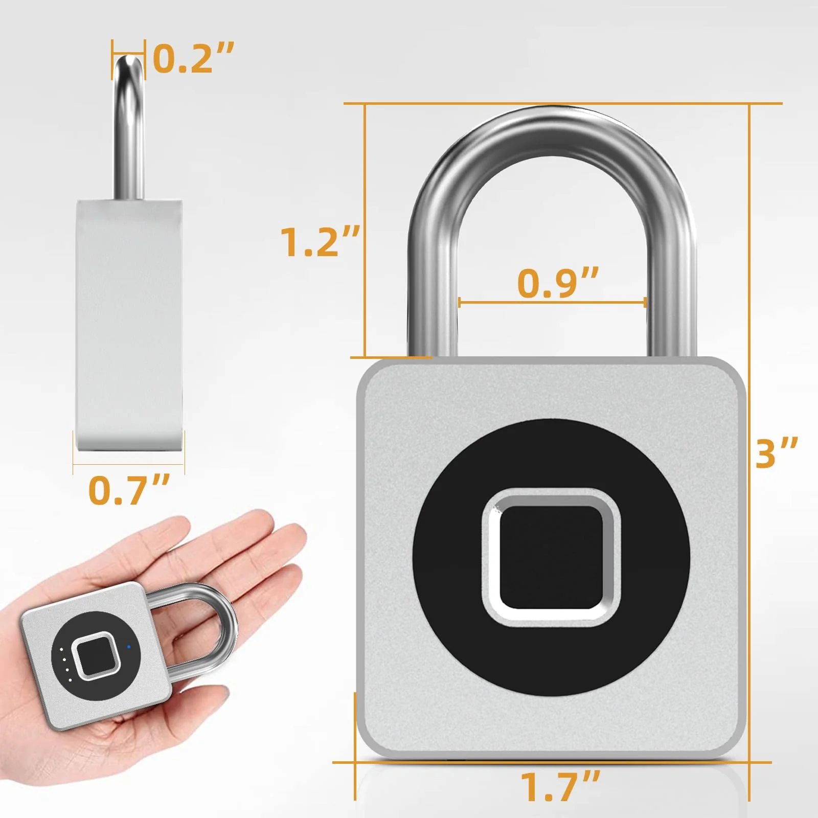 Pothunder Fingerprint Padlock, Fingerprint Lock with APP, Padlock with Keyless Biometric, Smart Padlock Waterproof Suitable for Gym, Locker, Gates, Fence and Storage Silver - Image 7