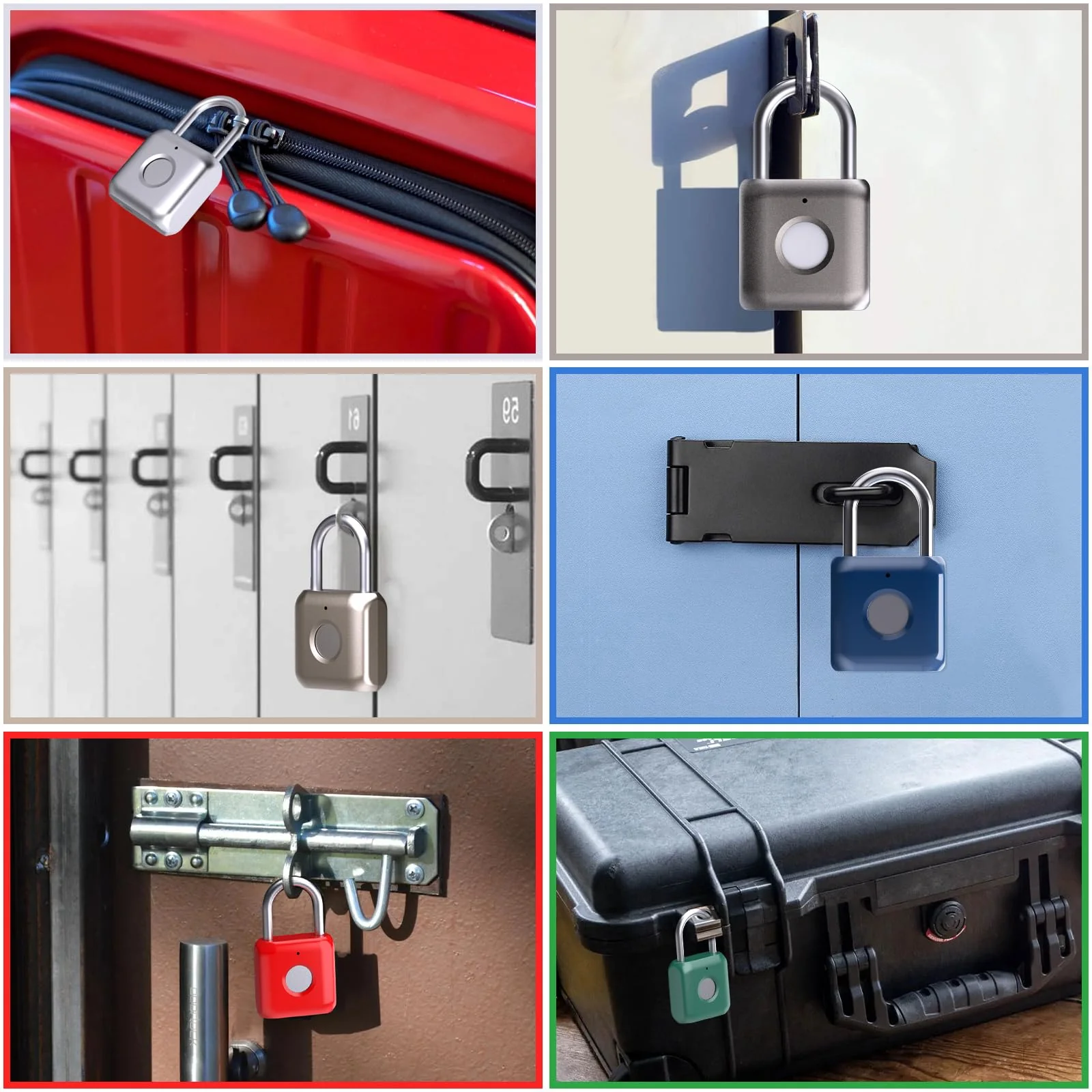 Pothunder Fingerprint Padlock, Smart Padlock, Locker Lock, Biometric Metal Keyless Fingerprint Lock, USB Rechargeable, for Gym Locker, Luggage, Backpack(Placer Gold) Placer Gold - Image 8