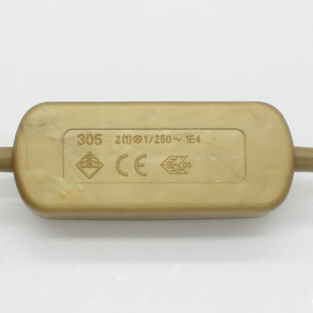 Power Cable with Plug and Switch 2 Metres Gold Connection Cable Power Cable with Cord Switch and Angled Plug 3 x 0.75 mm² 250 V G Length 2000 mm - Image 2