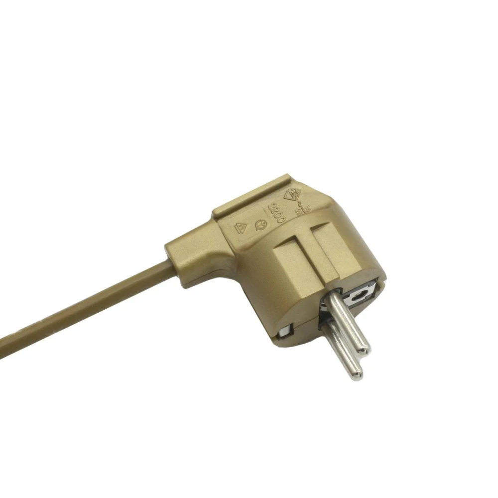 Power Cable with Plug and Switch 2 Metres Gold Connection Cable Power Cable with Cord Switch and Angled Plug 3 x 0.75 mm² 250 V G Length 2000 mm - Image 5