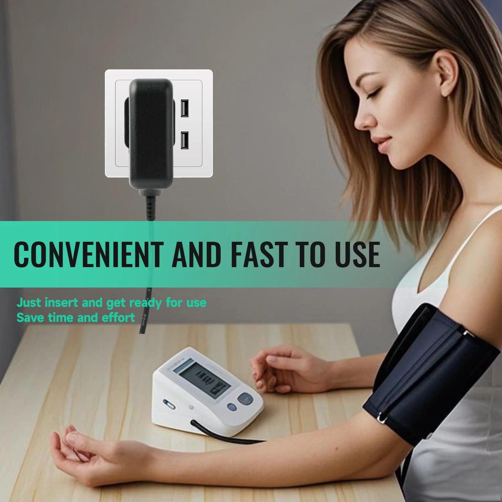 Power Supply 6V Charger Blood Pressure Monitor Compatible with Omron, X2/X2 Basic X3/6 Comfort, X4/7 Smart, M2 Basic, M3/M3 Comfort, M4, Intelli IT, M7 Intelli IT, hhp-cm01, M400/500/700, Power - Image 2