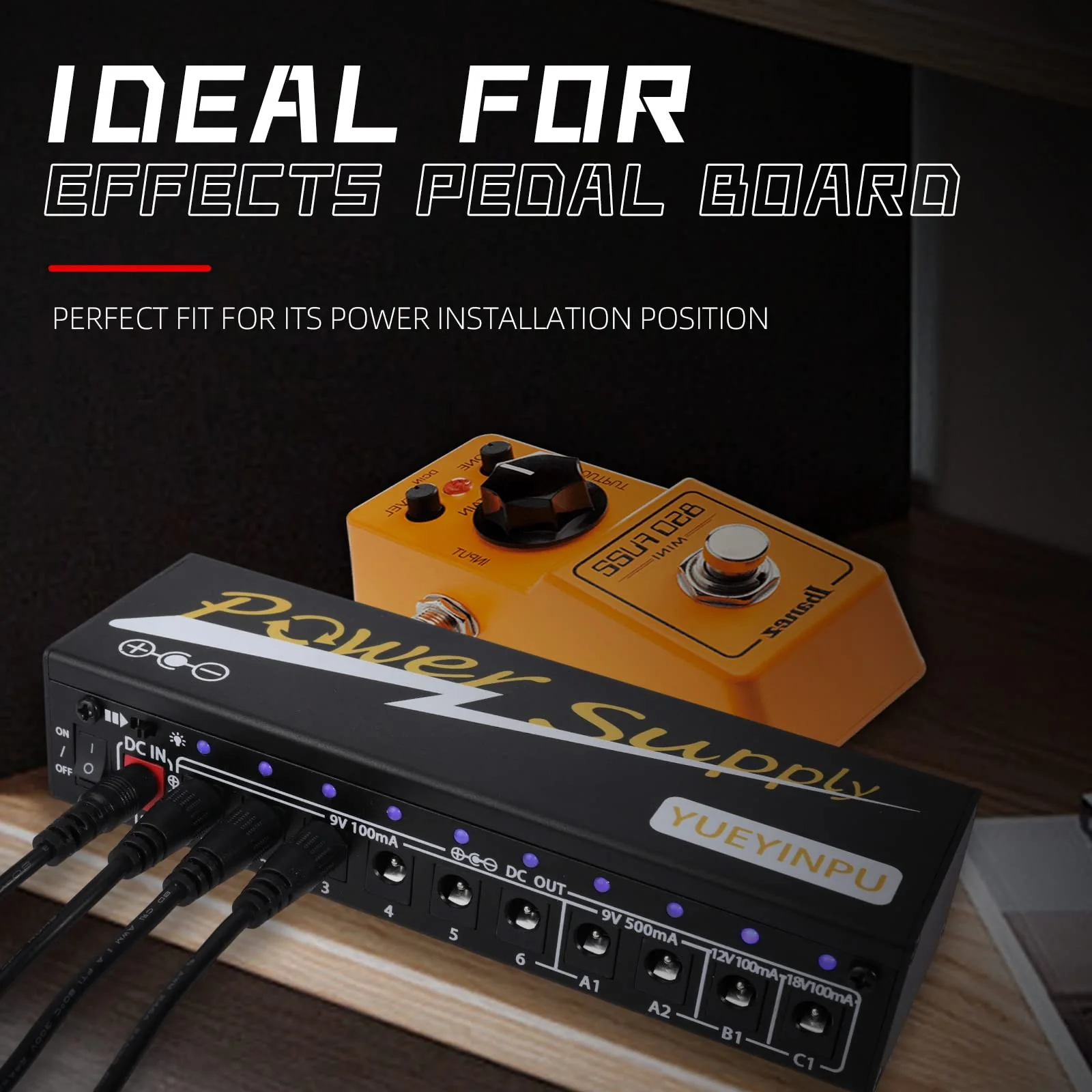 Power Supply for Guitar Effect Pedals 10 Isolated DC Output 9V/12V/18V for Effect Pedal with Separate Short-Circuit Protection - Image 6