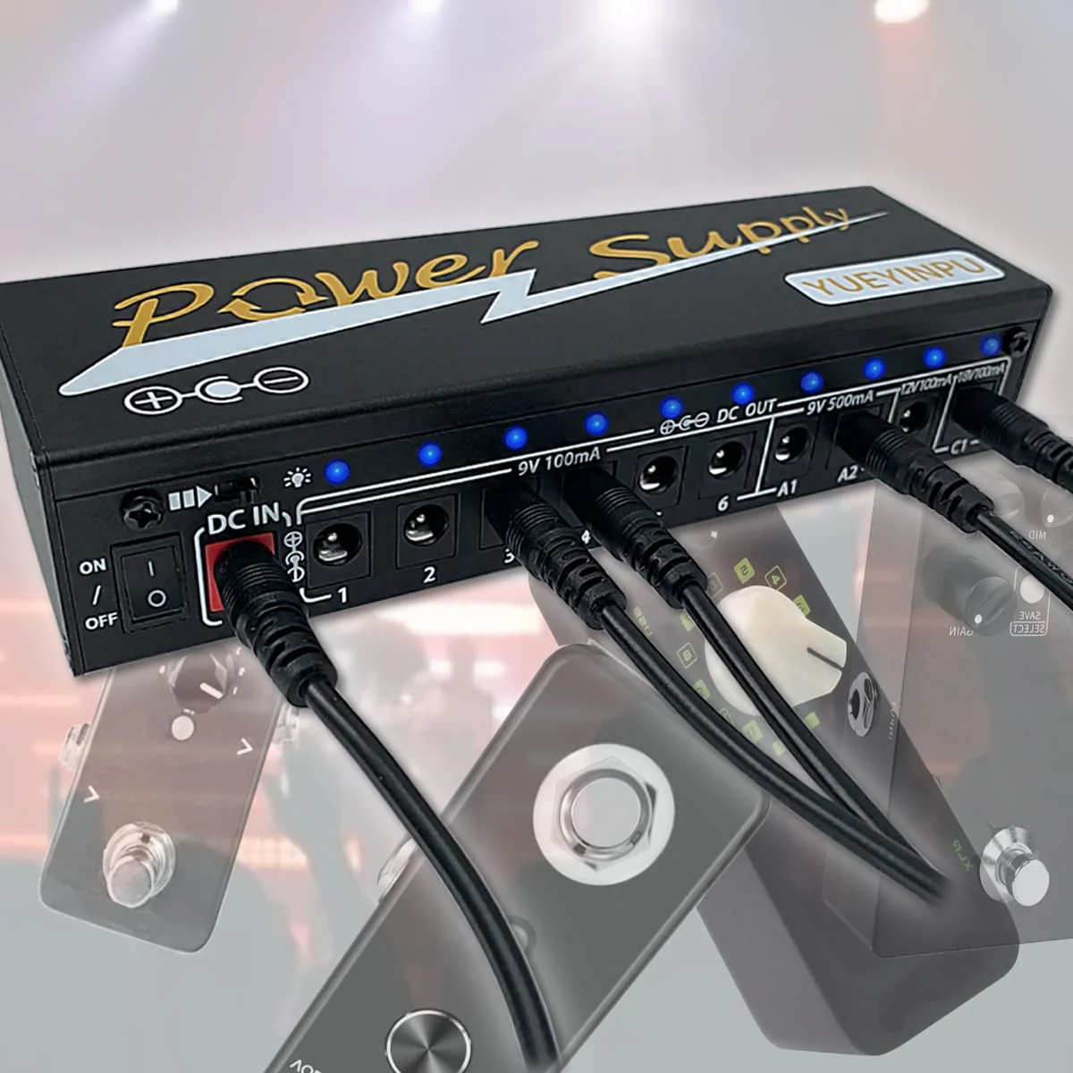 Power Supply for Guitar Effect Pedals 10 Isolated DC Output 9V/12V/18V for Effect Pedal with Separate Short-Circuit Protection - Image 7