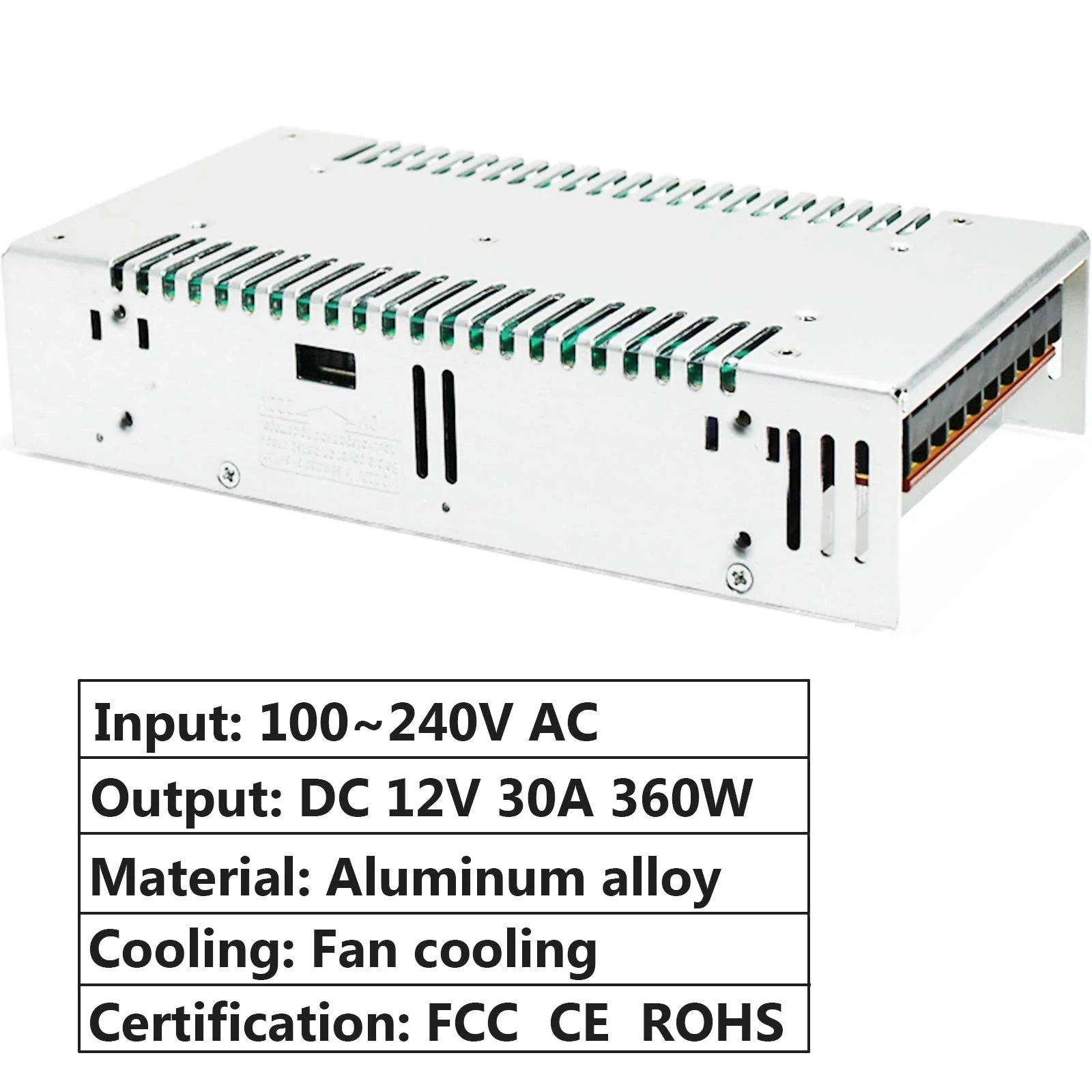 Power Supply Transformer Switching Power Supply DC 12 V 30 A 360 W Adapter Transformer Power Supply for CCTV, 3D Printer, Computer Project, LED Lighting Stripes and Industrial Systems - Image 2