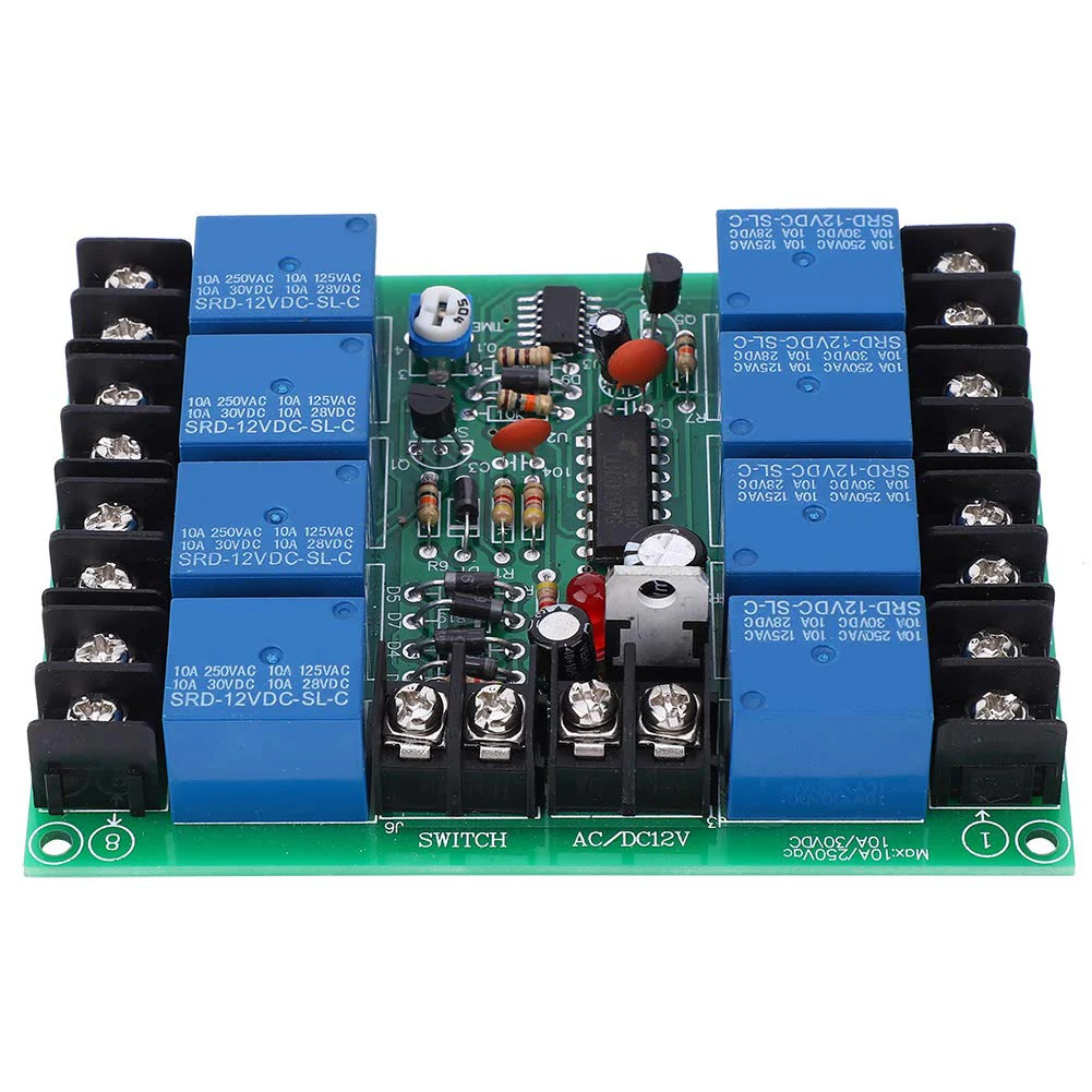 Power Time Sequence Board 8 Channels Power Time Sequence Board 0.2-4S Adjustable Sequential Controller Module for Stage KTV or Audio Devices - Image 8