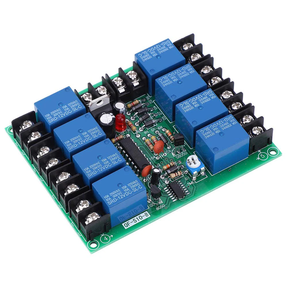 Power Time Sequence Board 8 Channels Power Time Sequence Board 0.2-4S Adjustable Sequential Controller Module for Stage KTV or Audio Devices - Image 9