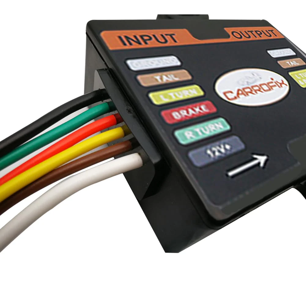 Powered 3-to-2-Wire Trailer Tail Light Converter with 1.5ft Leads and 4.8ft 4-Way Wiring Harness Connector - LED Compatible - Image 8