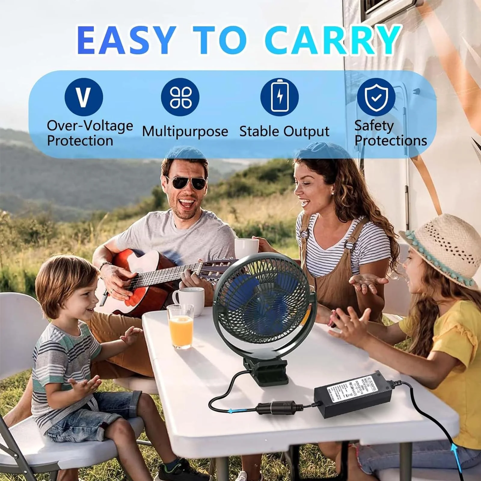 Powice Voltage Converter 230 V to 12 V, Adapter Cigarette Lighter Socket 5 A 60 W, Adapter 12 V to 230 V Suitable for Car Cool Box, Vacuum Cleaner Cigarette Lighter Car Fan Humidifier - Image 5