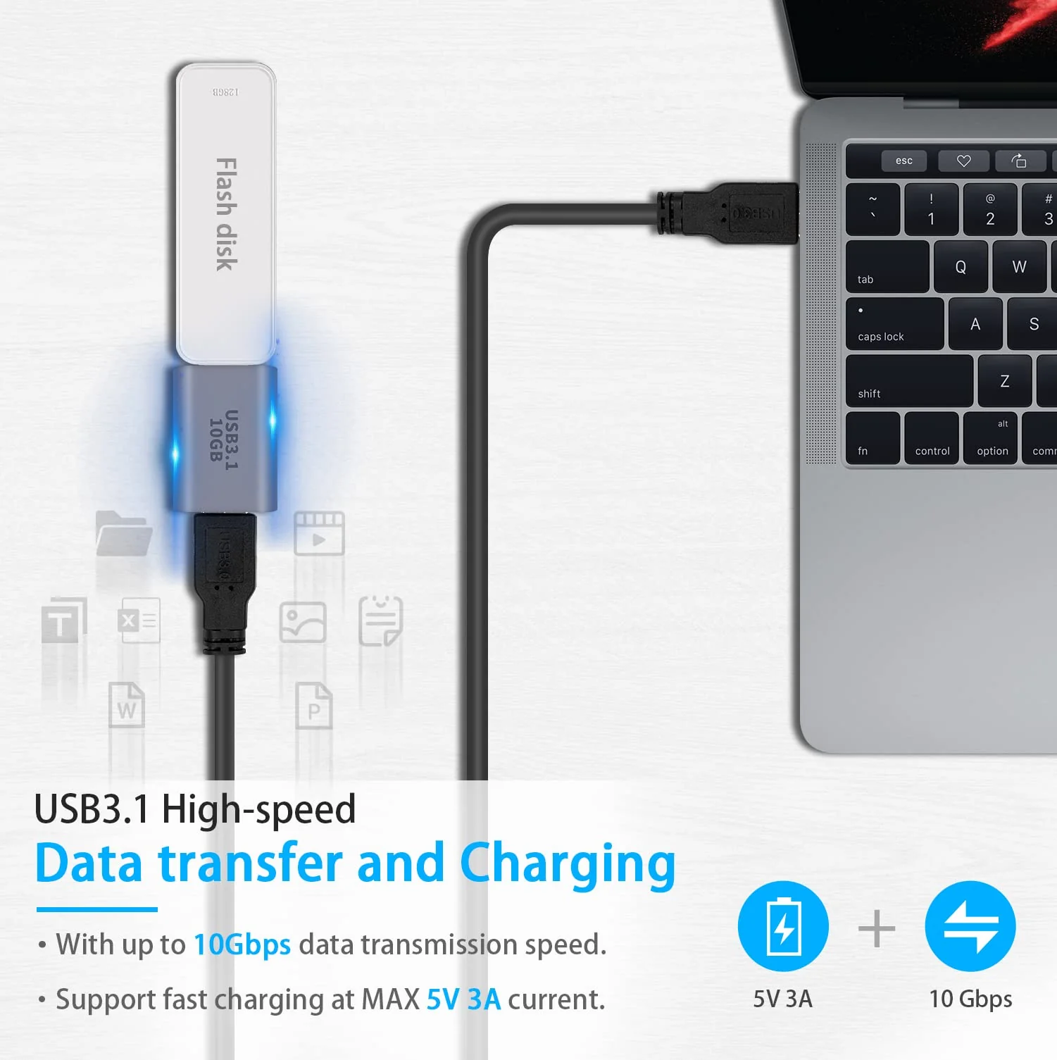 Poyiccot USB A to USB C Adapter, 2Pack USB C Female to USB Female Adapter, 10Gbps USB A Female to USB C Female Adapter Bi-Directional (USB 3.1 Type C Gen2) Compatible for iPhone, MacBook Pro, Laptop USB A to USB C Extender-2pack - Image 2