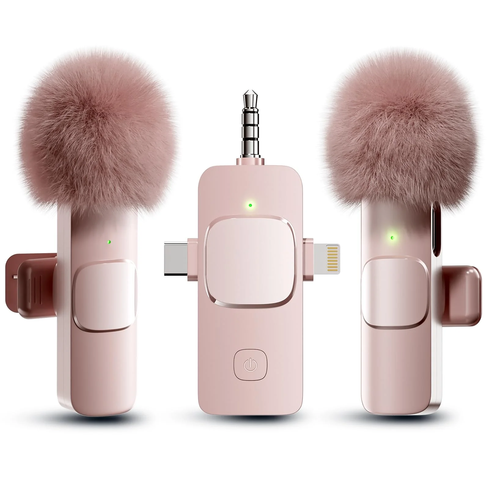 PQRQP 3 in 1 Wireless Lavalier Microphone for iPhone, iPad, Android, Camera, Mini Microphone, 7-Hour Battery, High Definition Sound Quality for Interview, Video Podcast, Vlog (Pink) Pink - Image 9