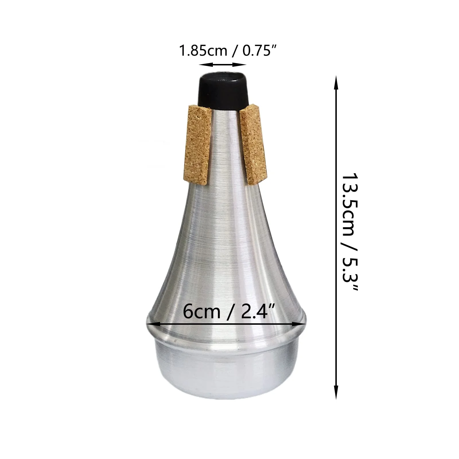 Practice Silencer Brass Trumpet Mute Aluminum Cork Musical Instrument Part (2Pcs (Mute+Silencer)) 2Pcs (Mute+Silencer) - Image 3