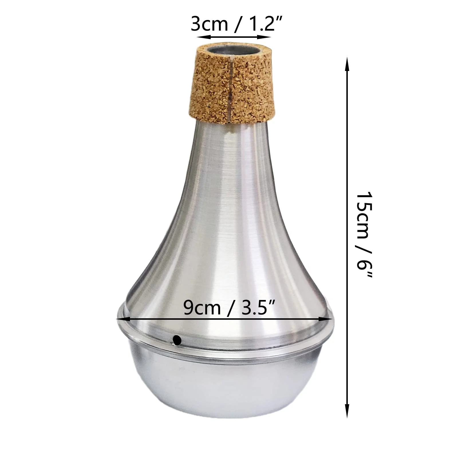 Practice Silencer Brass Trumpet Mute Aluminum Cork Musical Instrument Part (2Pcs (Mute+Silencer)) 2Pcs (Mute+Silencer) - Image 4