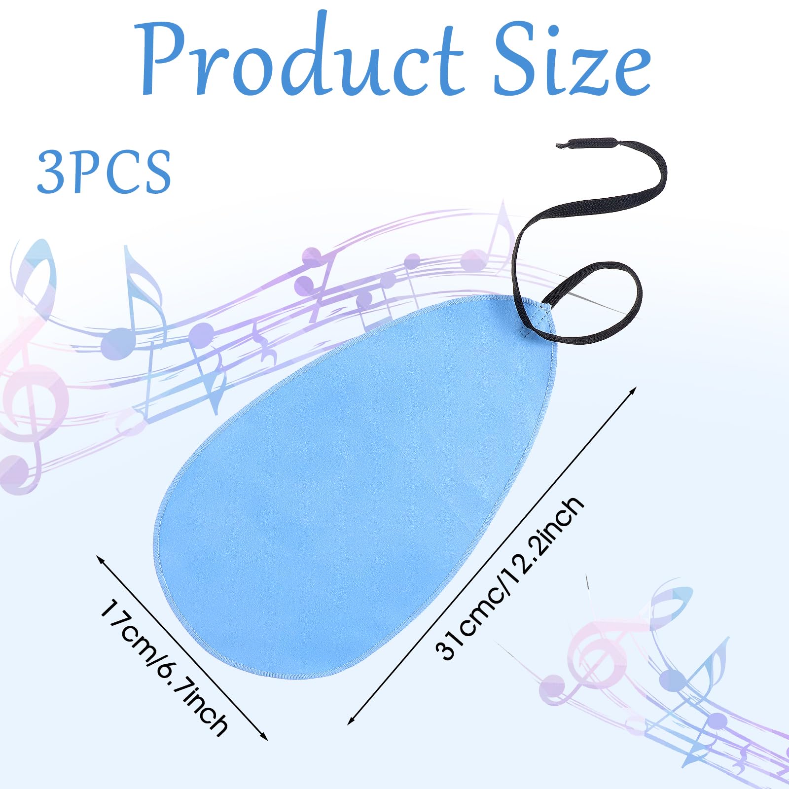 Prasacco 3 Pcs Clarinet Swab Cloth Clarinet Cleaning Cloth for Inside Tube Clarinet Cleaning Kit Clarinet Accessories Cleaning Swab Suitable for Clarinet Piccolo Flute Saxophone (Blue) - Image 2