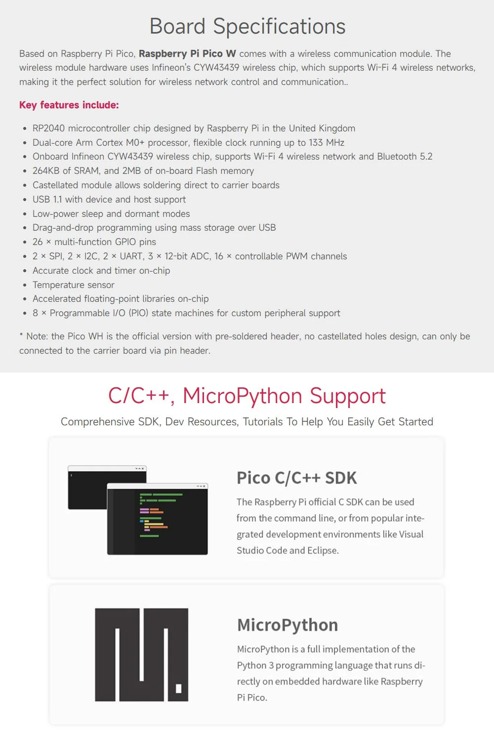 Pre-Soldered Raspberry Pi Pico W RP2040 Microcontroller Board Mini Board Kit Based on Raspberry Pi RP2040 Dual-Core Processor, Built-in WiFi, Support C/C++/Python - Image 5