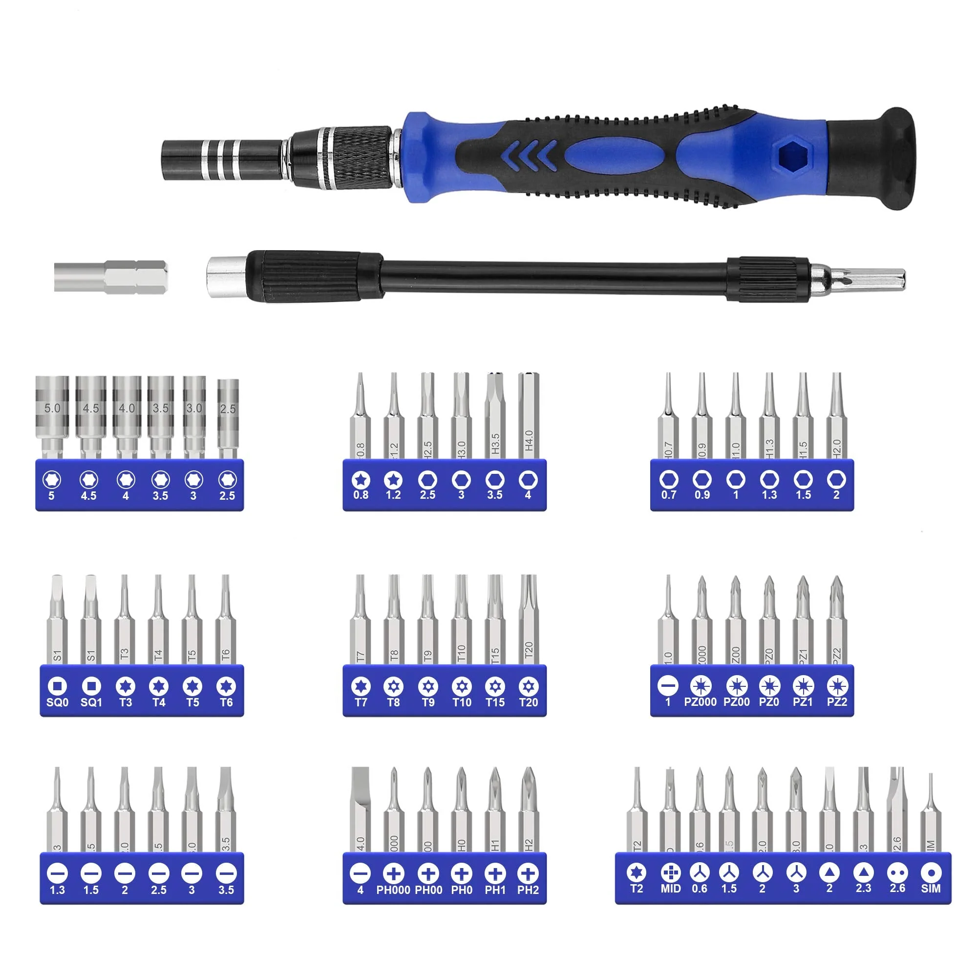 Precision Screwdriver Kit, XOOL 62 in 1 Electronics Repair Tool Kit, Magnetic Driver Kit with Flexible Shaft, Extension Rod for Mobile Phone, Smartphone, Game Console, PC, Tablet - Image 2