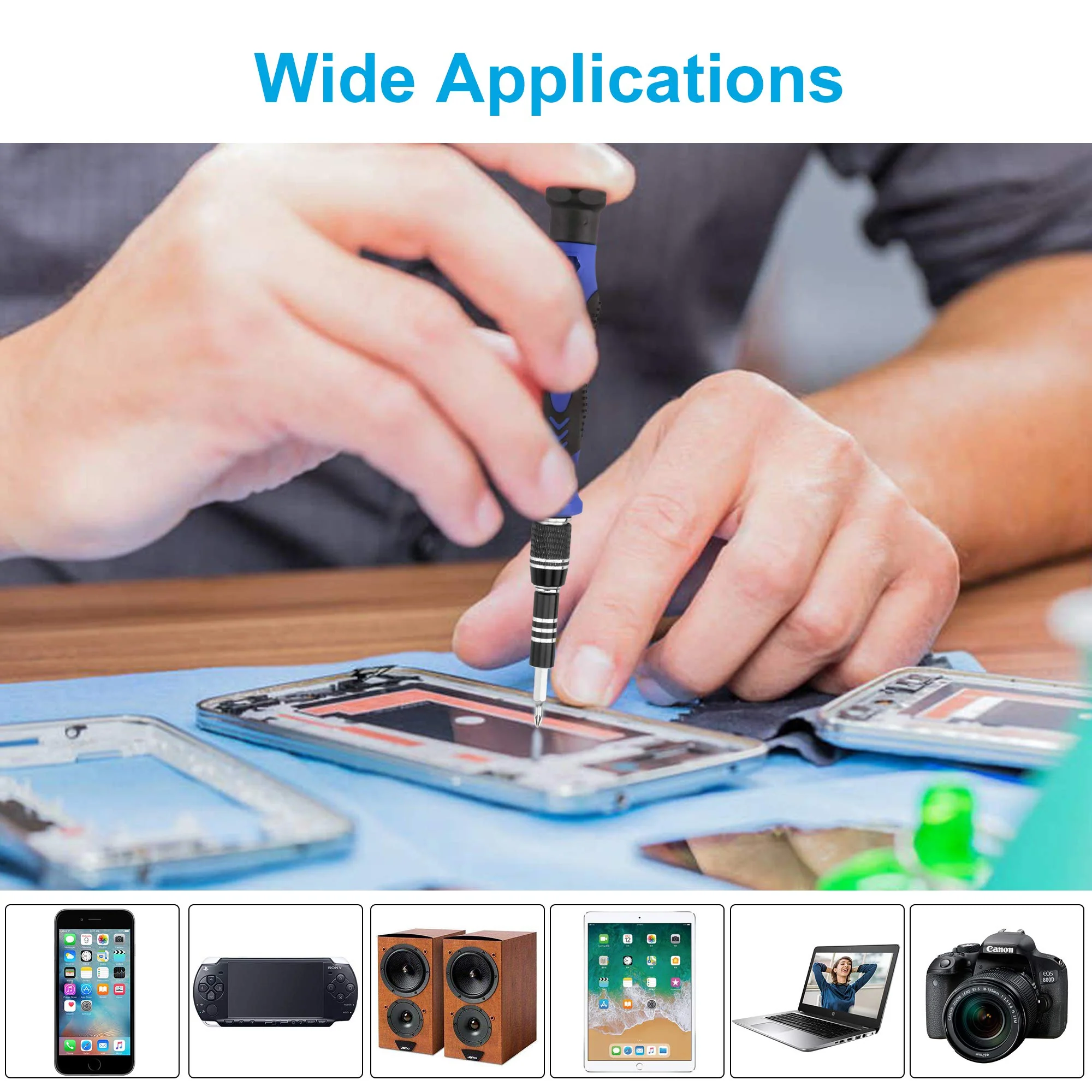 Precision Screwdriver Kit, XOOL 62 in 1 Electronics Repair Tool Kit, Magnetic Driver Kit with Flexible Shaft, Extension Rod for Mobile Phone, Smartphone, Game Console, PC, Tablet - Image 6