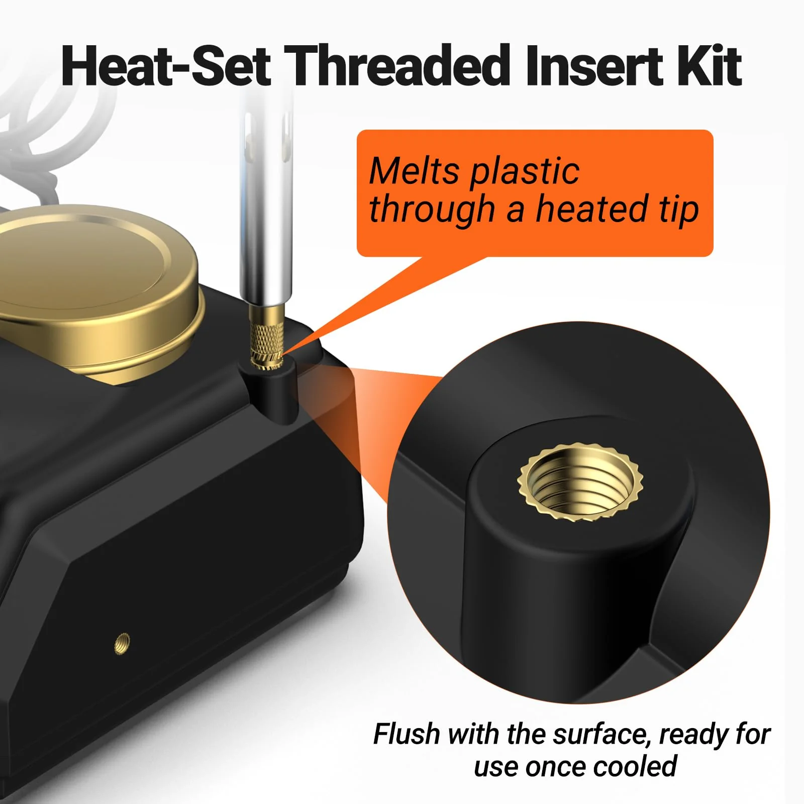 Preciva Threaded Inserts Soldering Tips Set, 6-Piece Soldering Tips for Thread Insert + 130-Piece Thread Inserts M2/M3/M4/M5/M6/M8 - Image 2