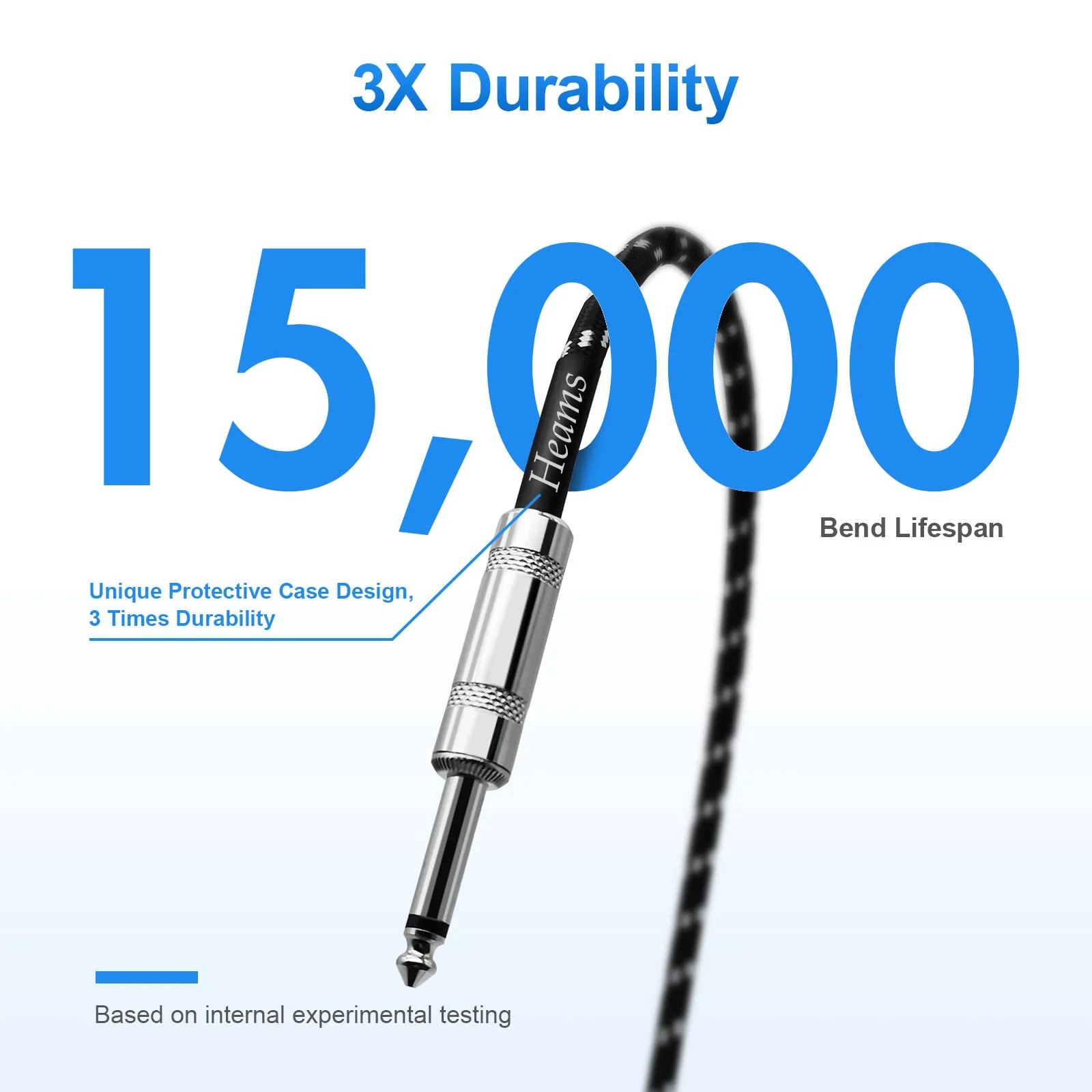 Premium 10 FT Guitar Cable, 1/4 Inch Instrument cable- Noise Free and Long-lasting Guitar Chord- AMP Cord for Bass, Electric Guitar, Electric Mandolin, Right Angle 10FT Right Angle to Straight Angle Black White - Image 4