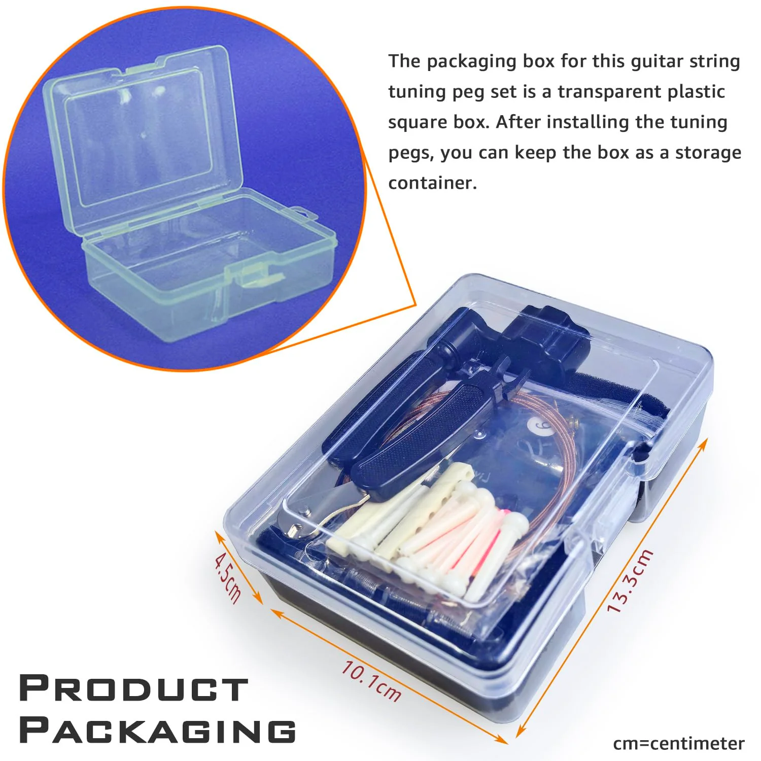 Premium All-Metal Closed-Back Guitar Tuning Peg Set of 6 (3L+3R) +Red Copper Strings Bridge Pins & Nut for Acoustic Guitar, Includes Installation Tools (Round-head) Round-head - Image 4
